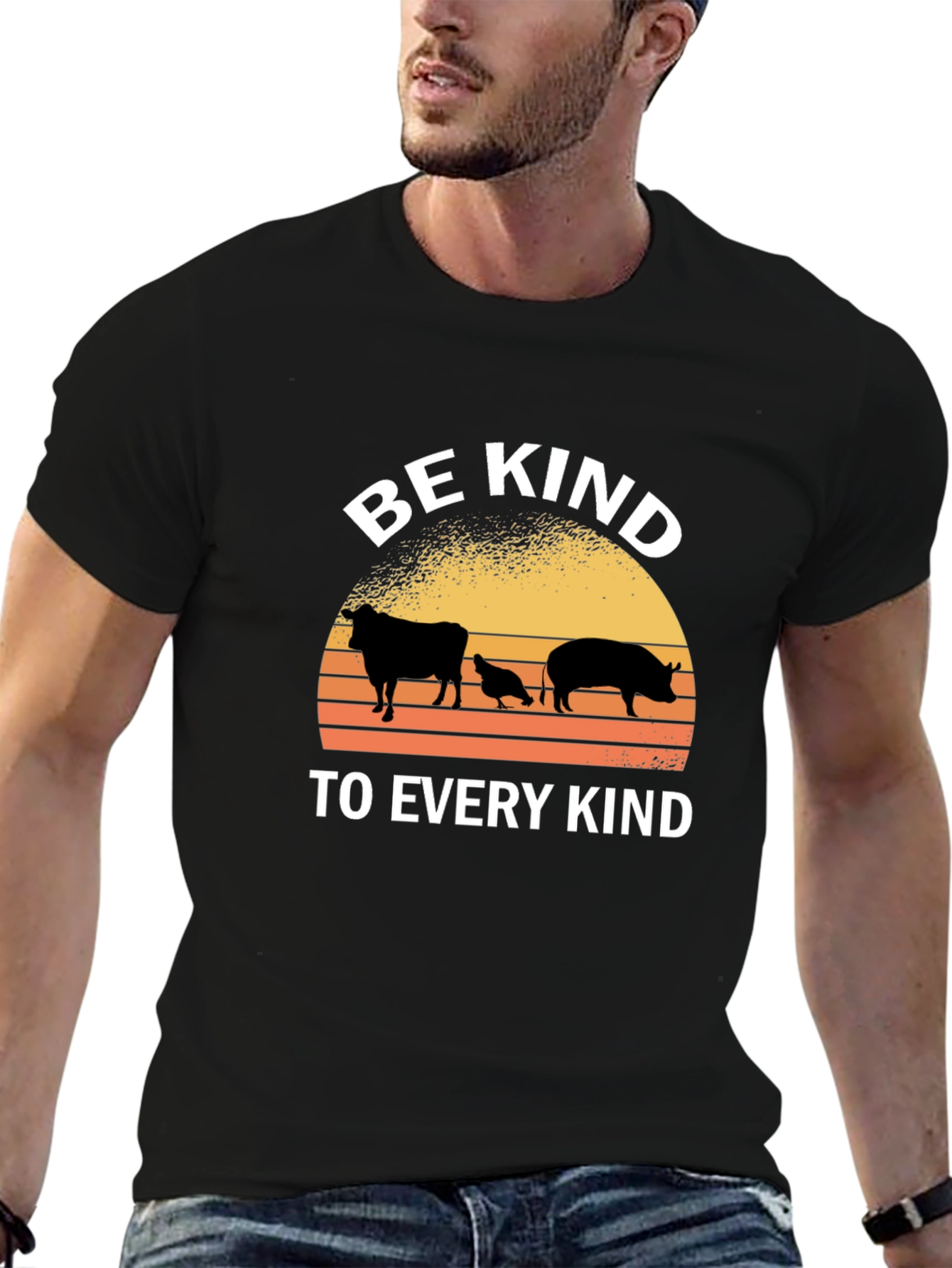 Black Be Kind Animal Silhouette T-Shirt view 6
