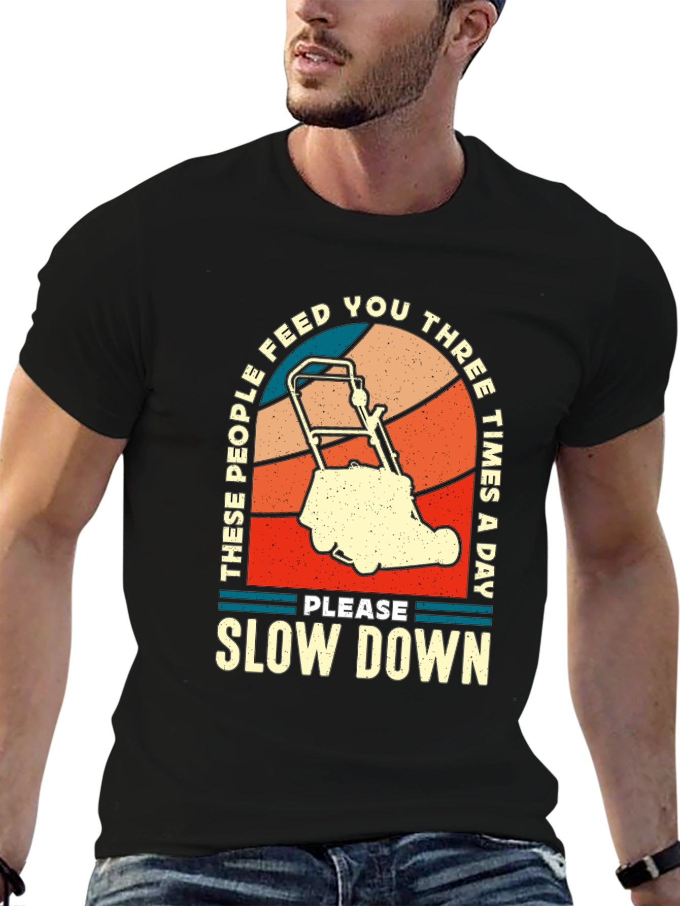 Black Retro "Slow Down" T-Shirt view 6
