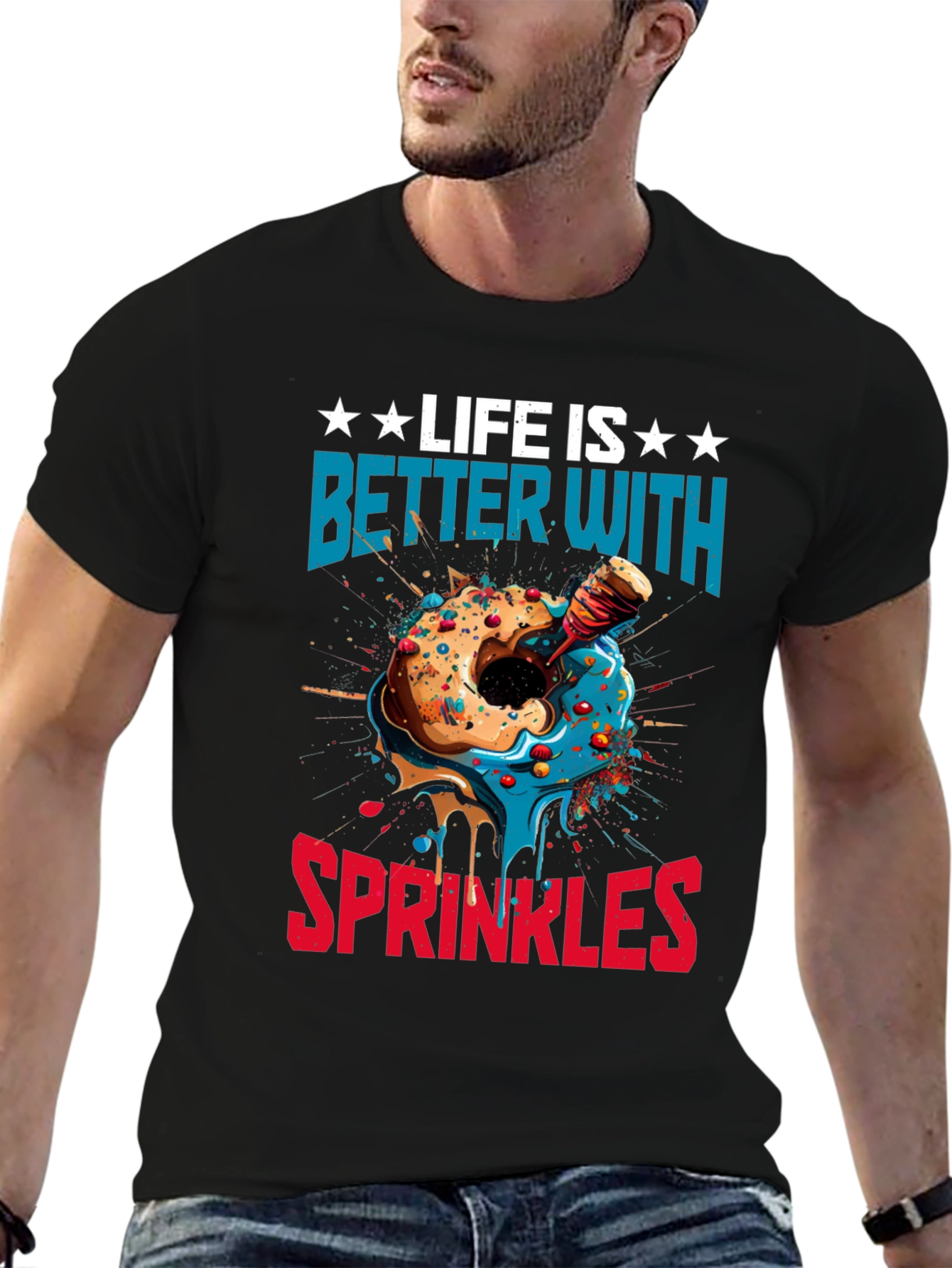 Black Life is Better with Sprinkles T-Shirt view 6