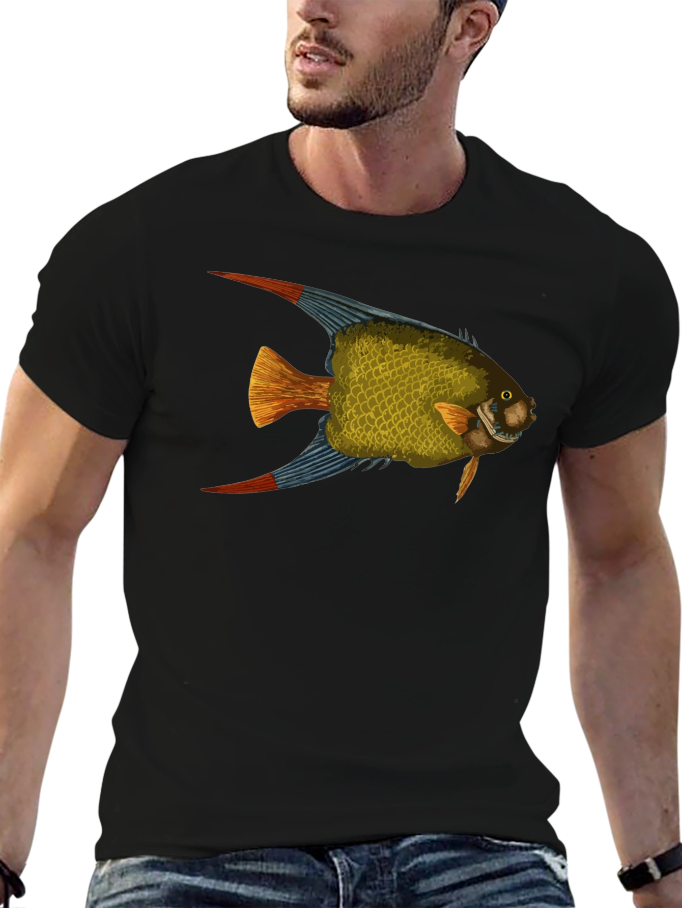 Black Fish Graphic Black T-Shirt view 6