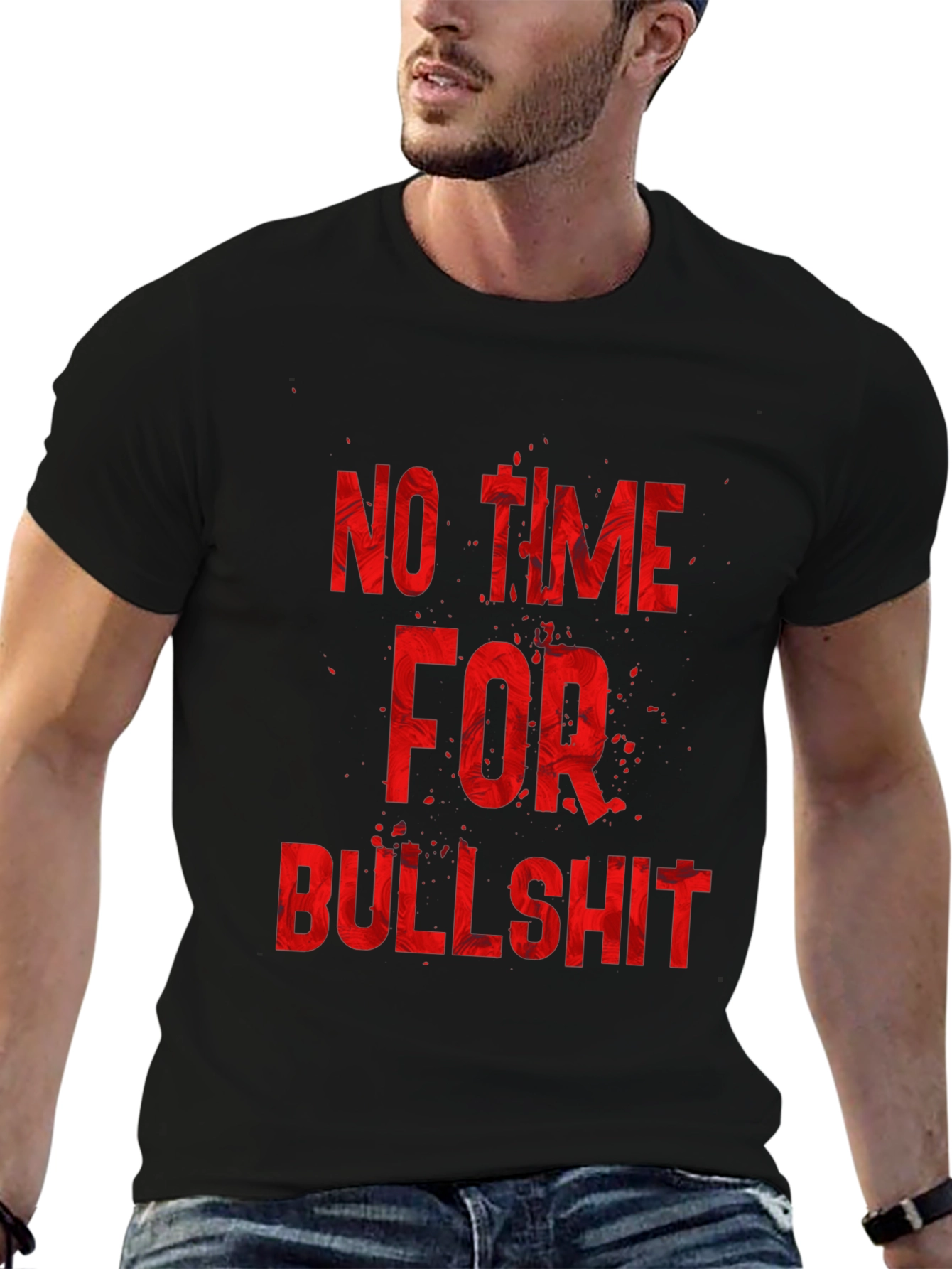 Black No Time For Bullshit Graphic Tee - Black view 6