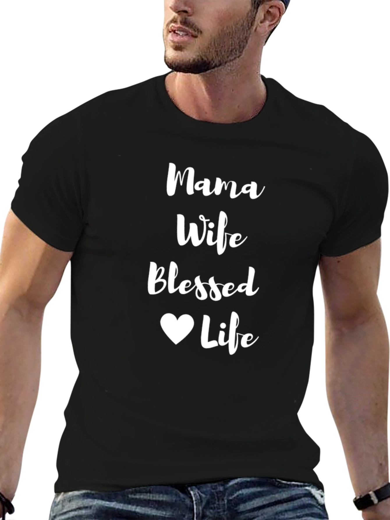 Black Mama Wife Blessed Life T-Shirt view 6