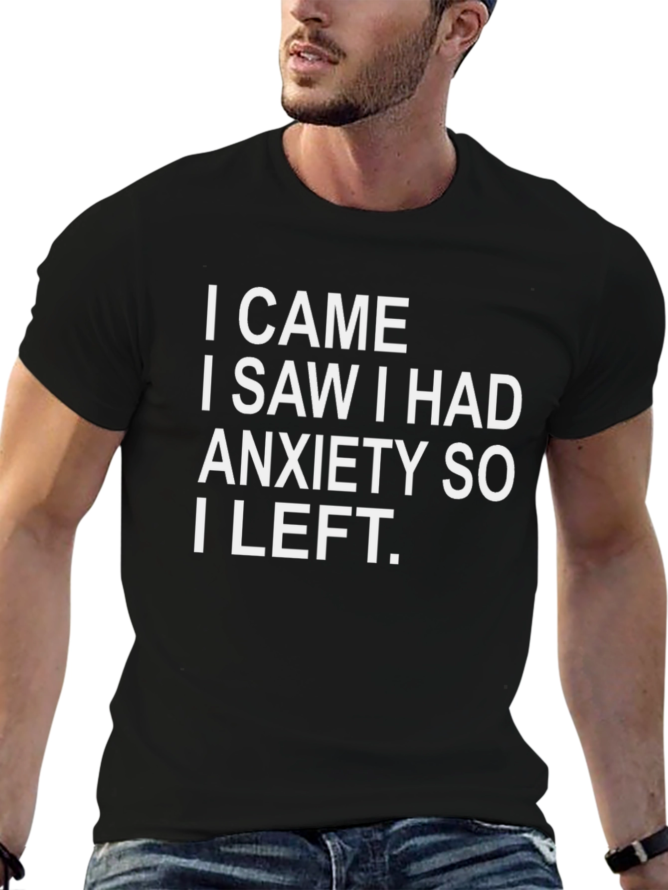 Black Anxiety T-Shirt - Funny Slogan Tee view 6