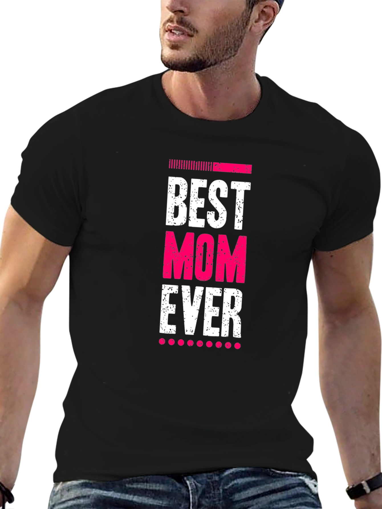 Black Best Mom Ever Black T-Shirt view 6
