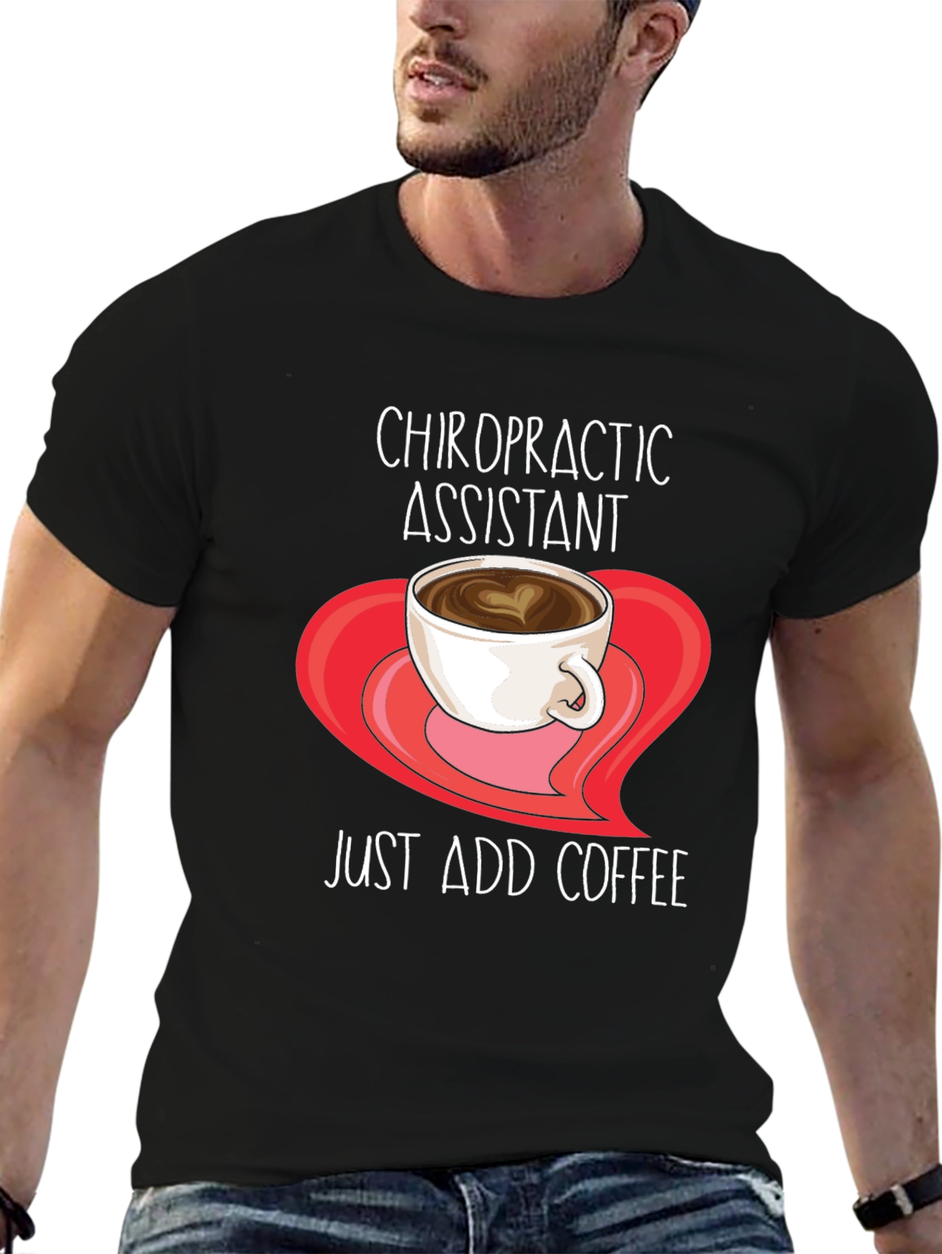 Black Chiropractic Assistant Coffee T-Shirt view 6
