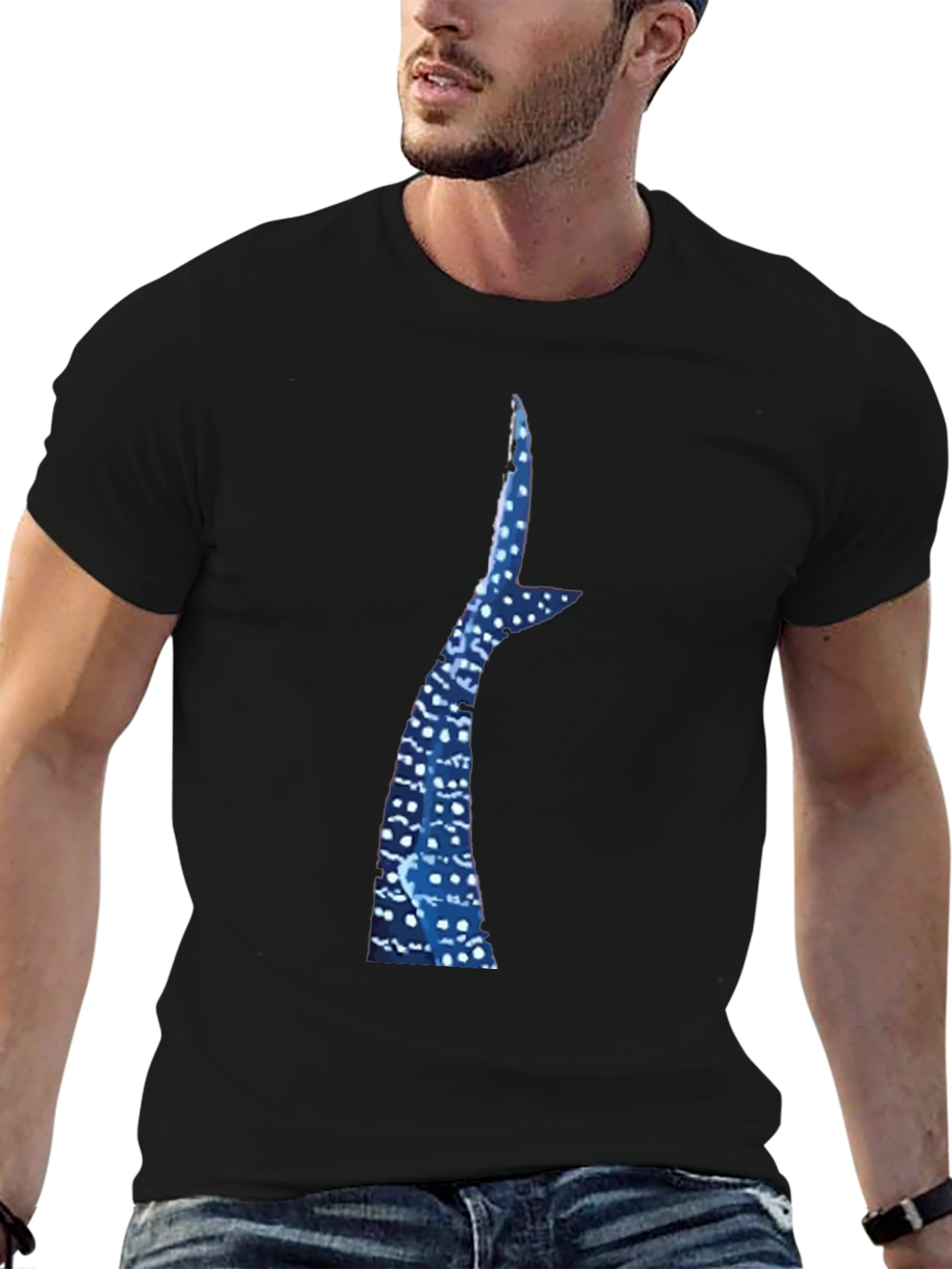 Black Whale Shark Tail T-Shirt - Marine Life Tee view 6