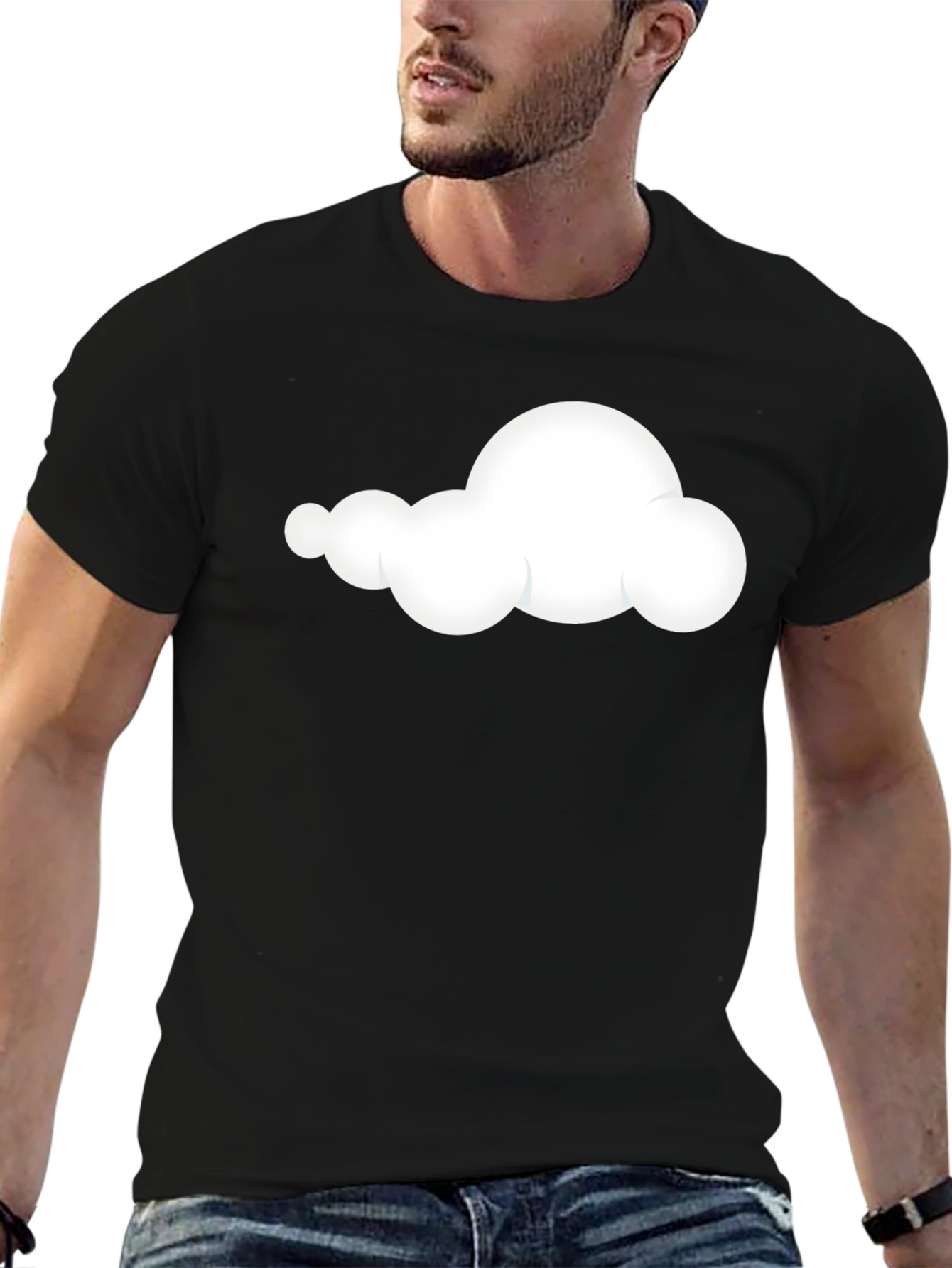 Black Cloud Graphic Black T-Shirt - Soft & Stylish view 6