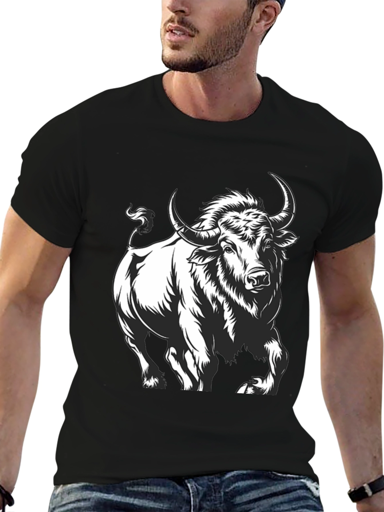 Black Black Bull Graphic Tee - Bold & Stylish view 6