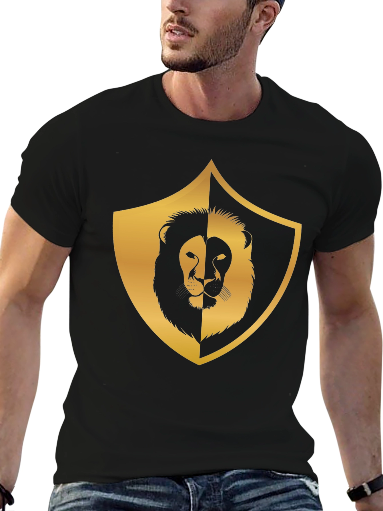 Black Lion Shield Graphic Tee - Black view 6