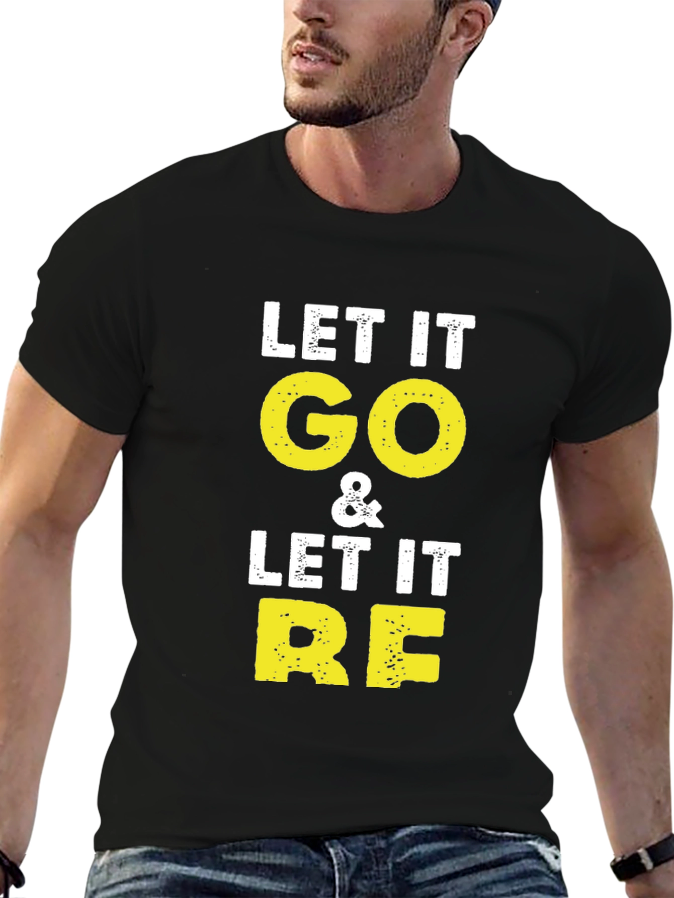 Black Let It Go & Let It RE Black Graphic T-Shirt view 6