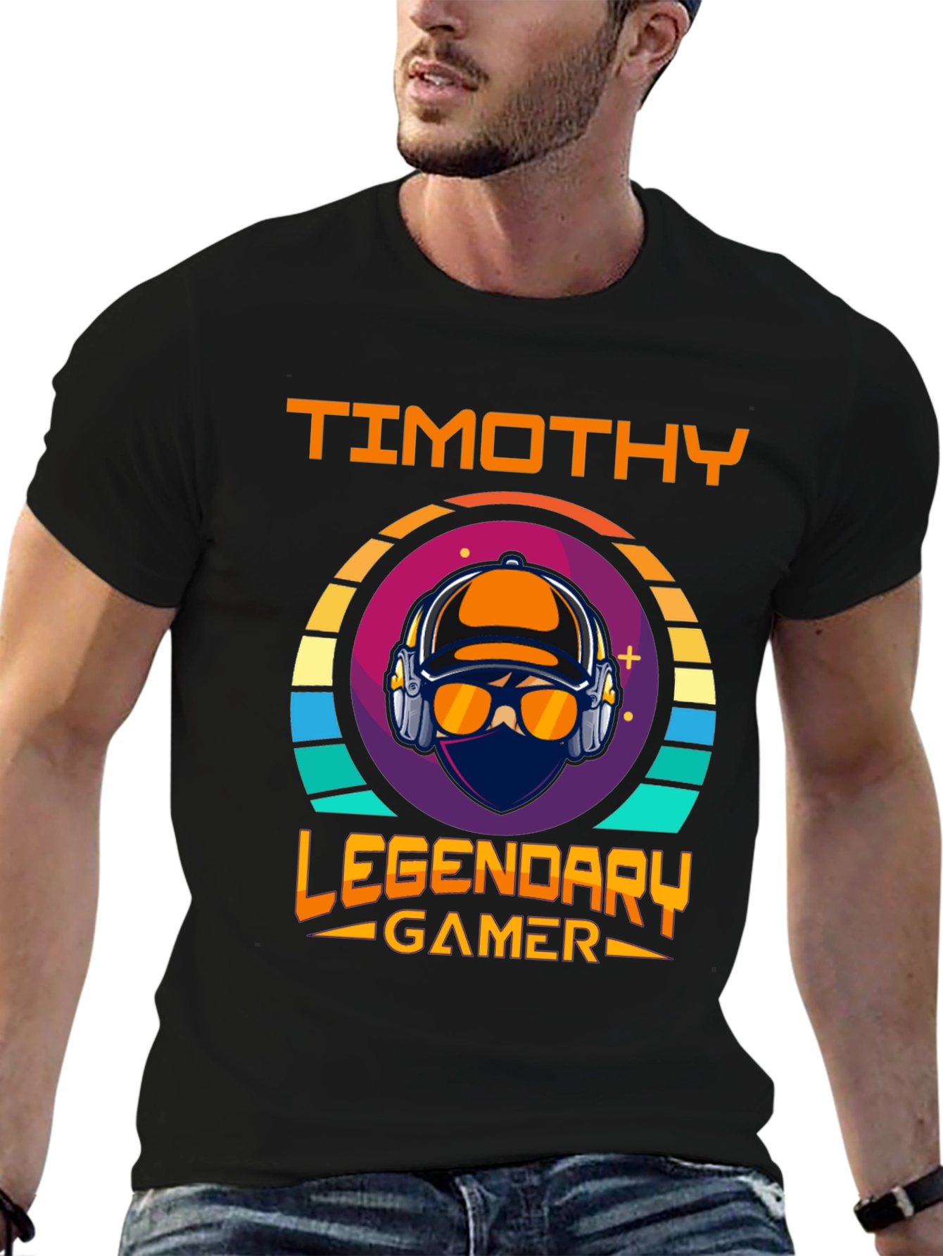 Black Timothy Legendary Gamer T-Shirt view 6