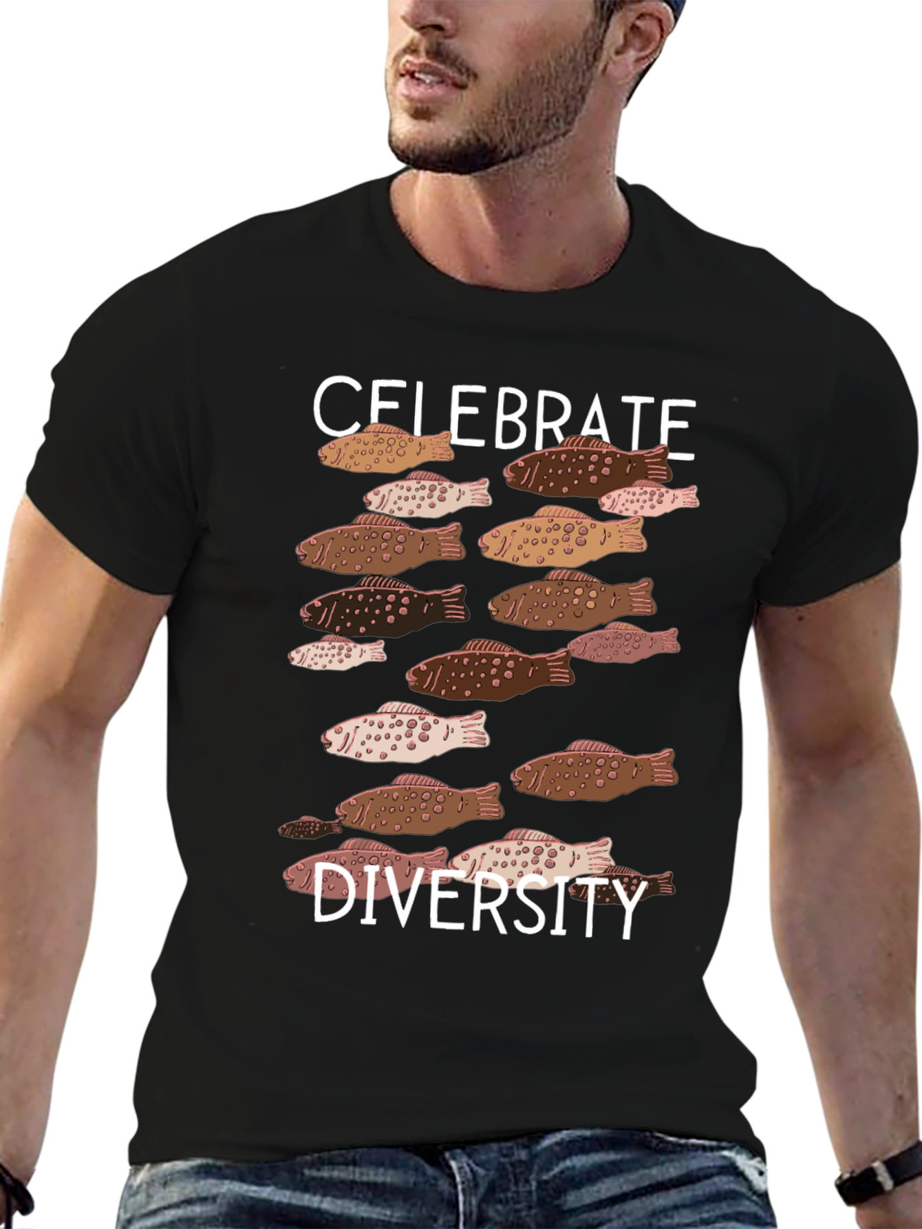 Black Celebrate Diversity Graphic Tee view 6