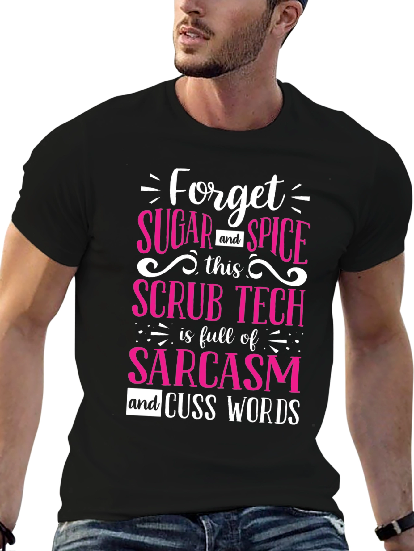 Black Sarcastic Scrub Tech T-Shirt view 6