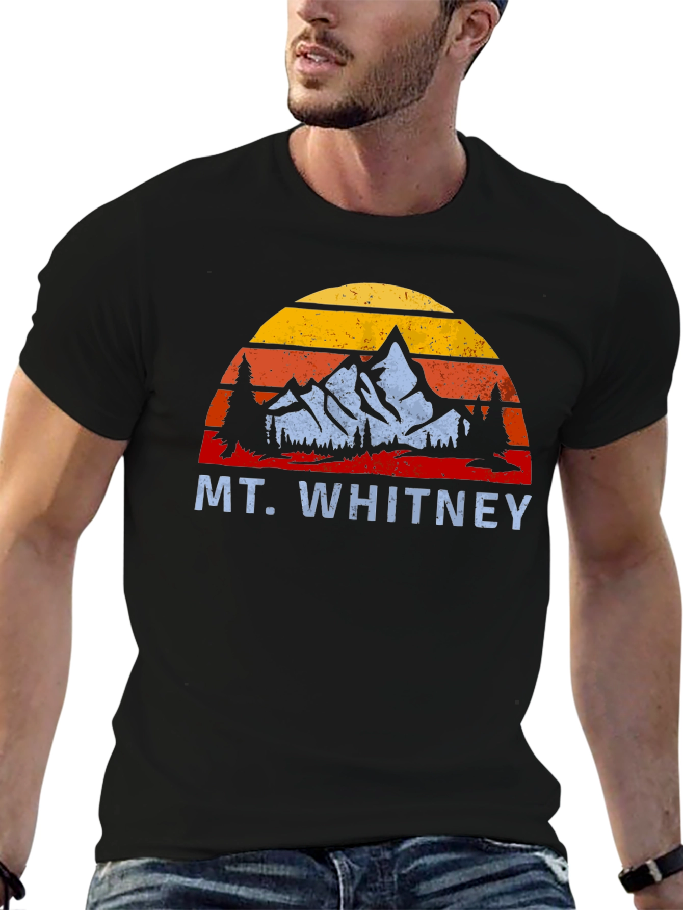 Black Mt. Whitney Retro Sunset T-Shirt view 6