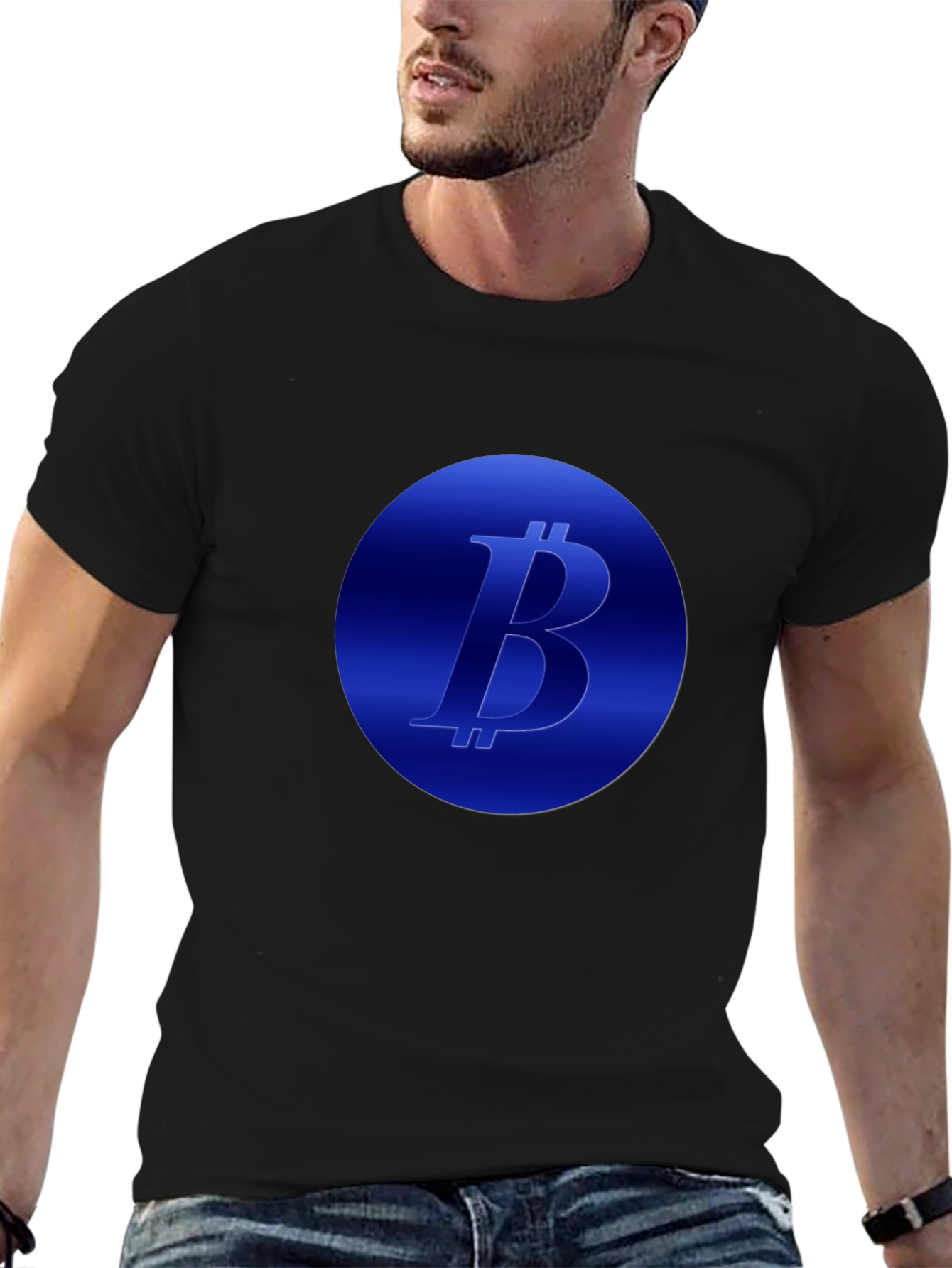 Black Bitcoin Logo T-Shirt - Crypto Fashion view 6