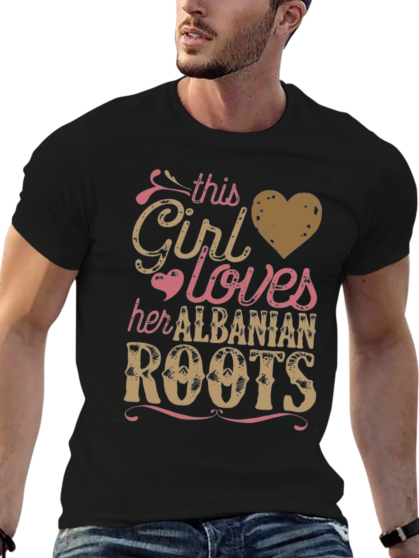Black Albanian Roots Graphic Tee - This Girl Loves Heritage T-Shirt view 6
