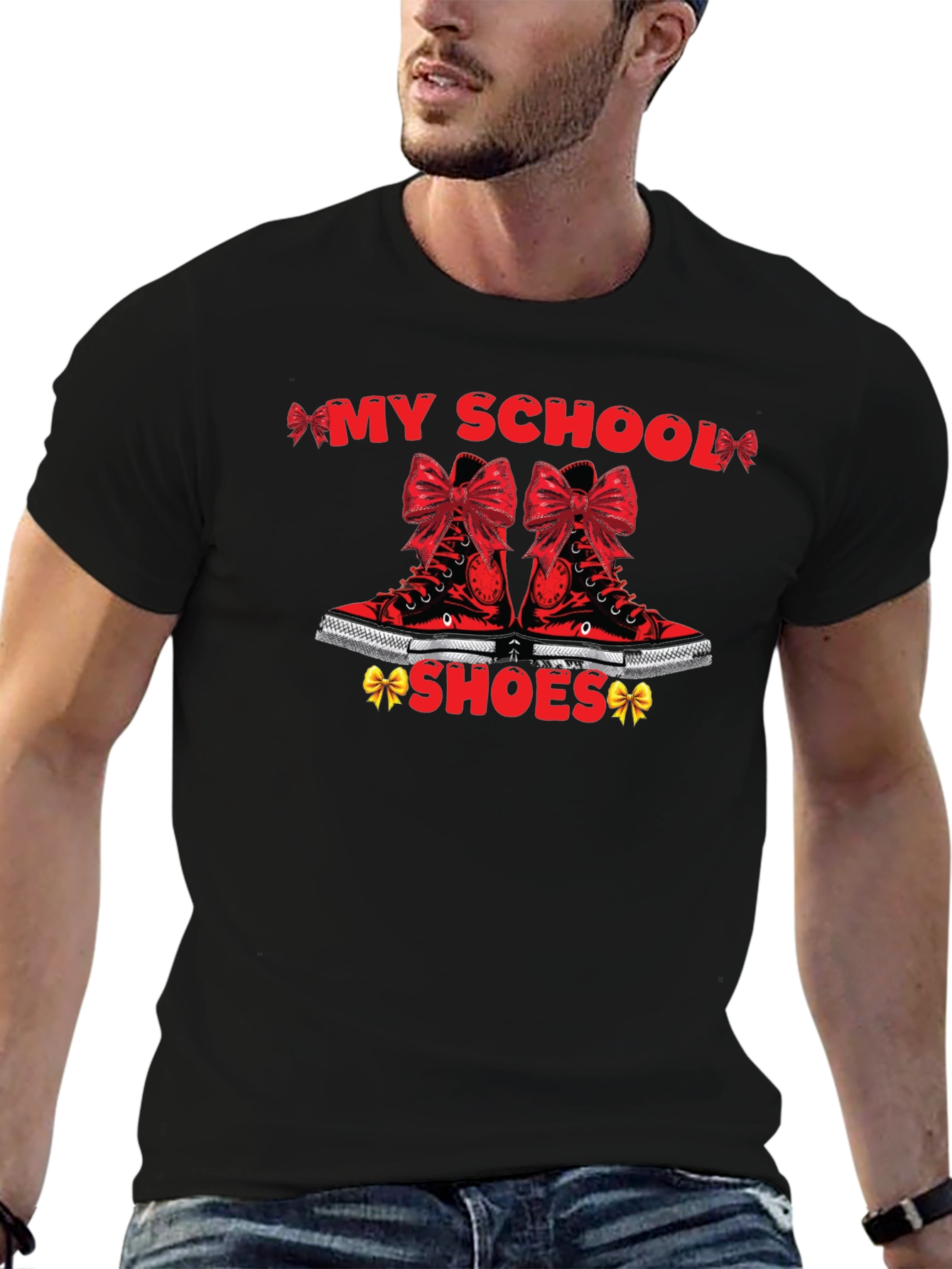 Black My School Shoes T-Shirt view 6