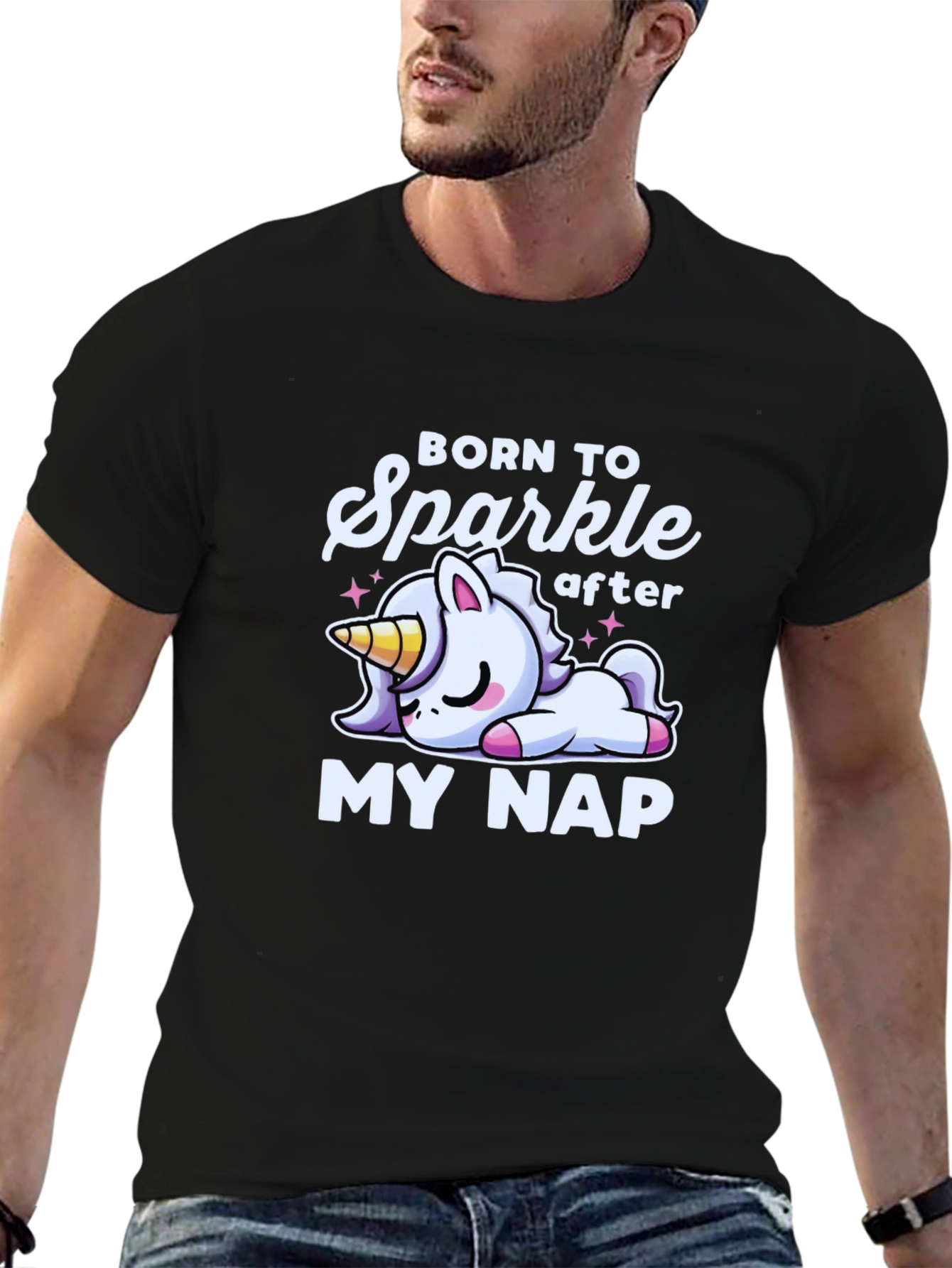 Black Born to Sparkle After My Nap T-Shirt view 6