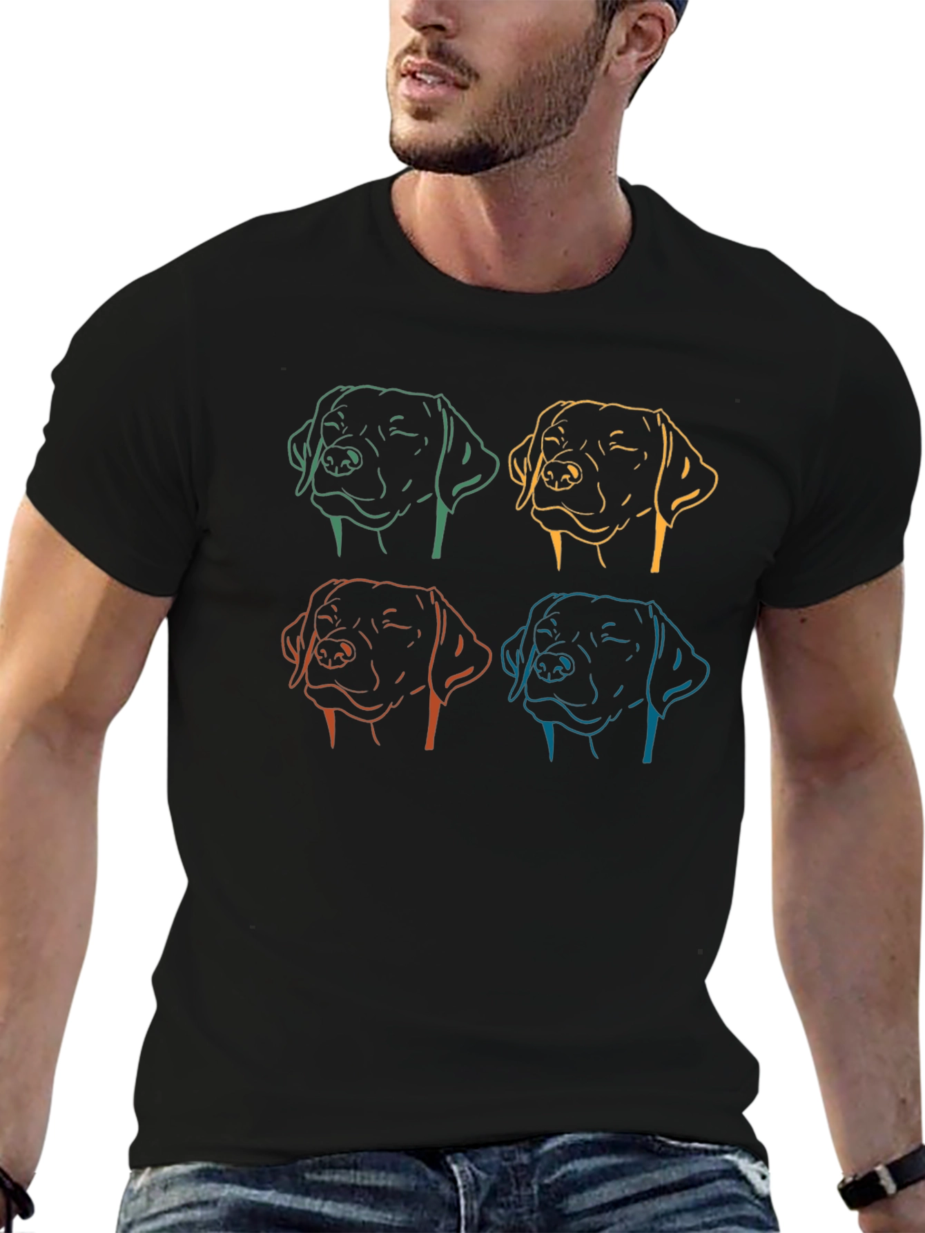 Black Dog Line Art Graphic Tee - Unisex view 6
