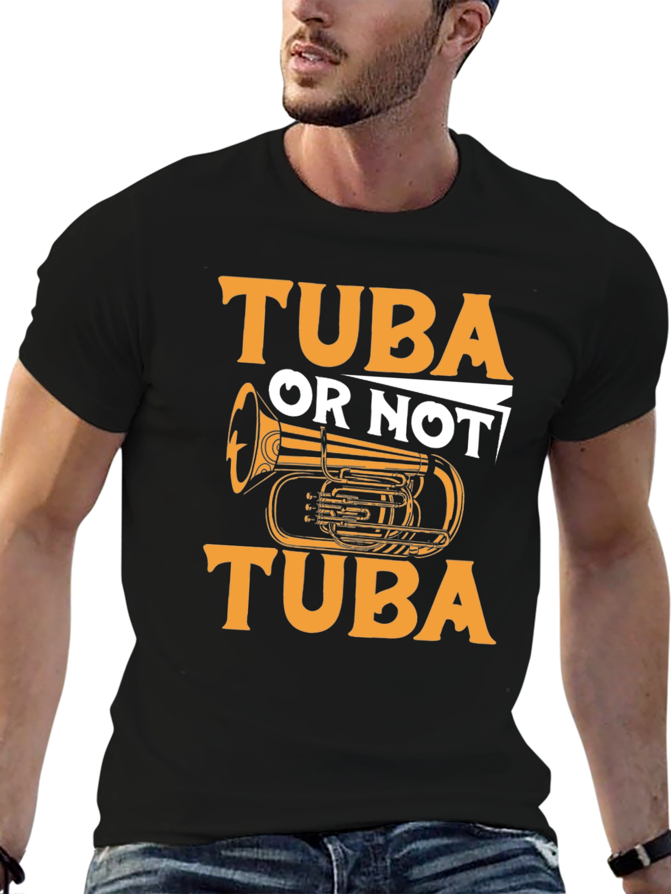 Black Tuba Or Not Tuba Funny Musician Black T-Shirt view 6