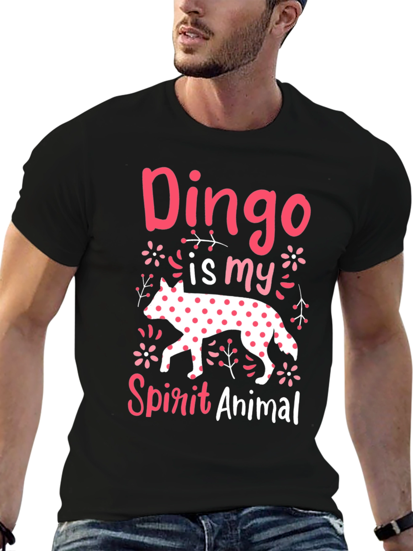 Black Dingo Spirit Animal Graphic Tee - Novelty Design view 6