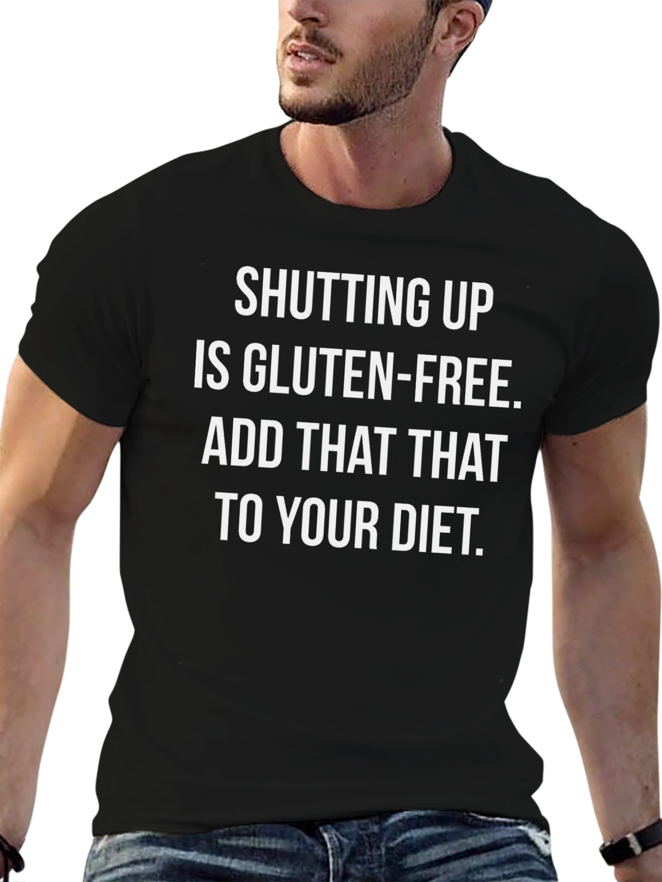 Black Shutting Up is Gluten-Free Graphic Tee view 6