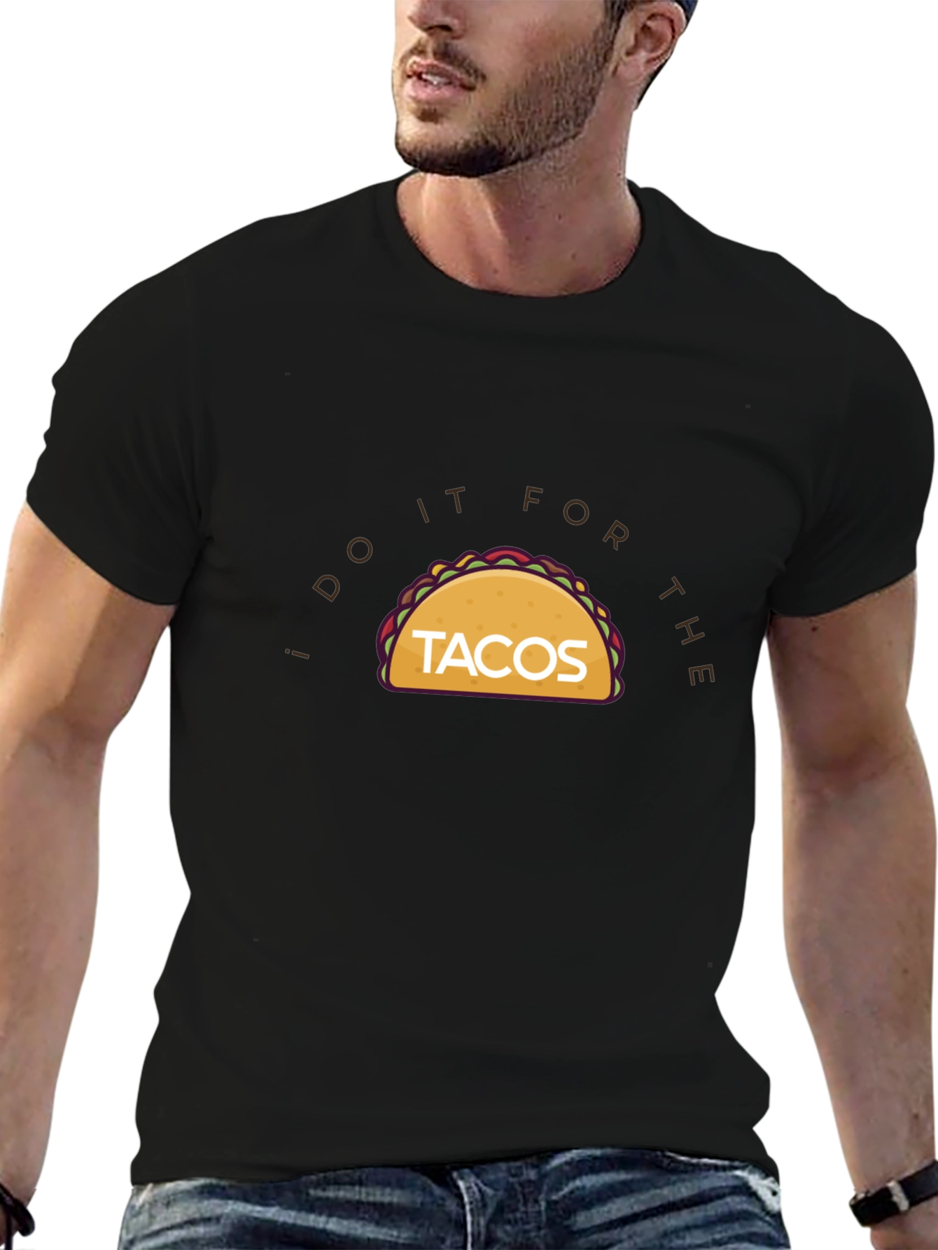 Black Taco Lover's T-Shirt - I Do It For The Tacos! view 6