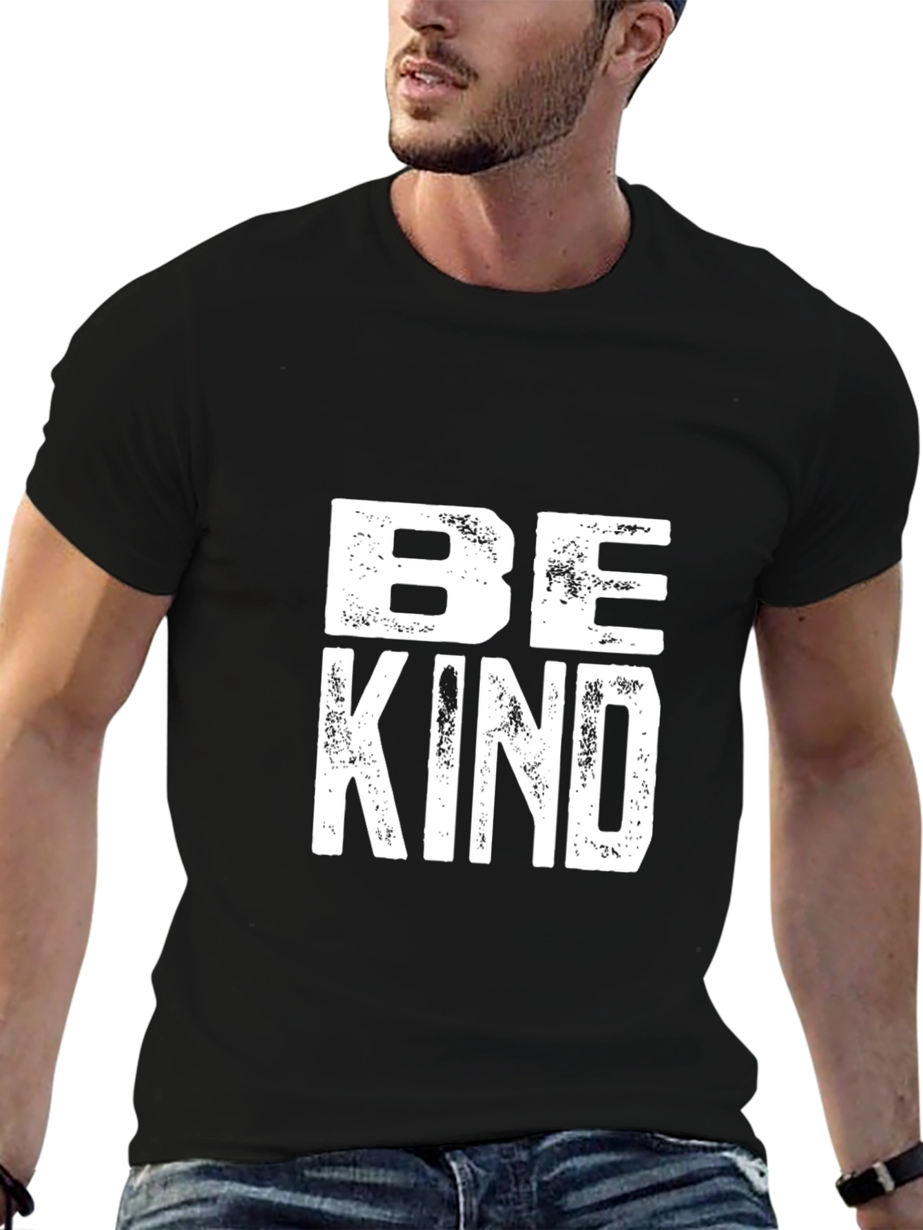 Black Be Kind Graphic Tee - Black Cotton Blend view 6