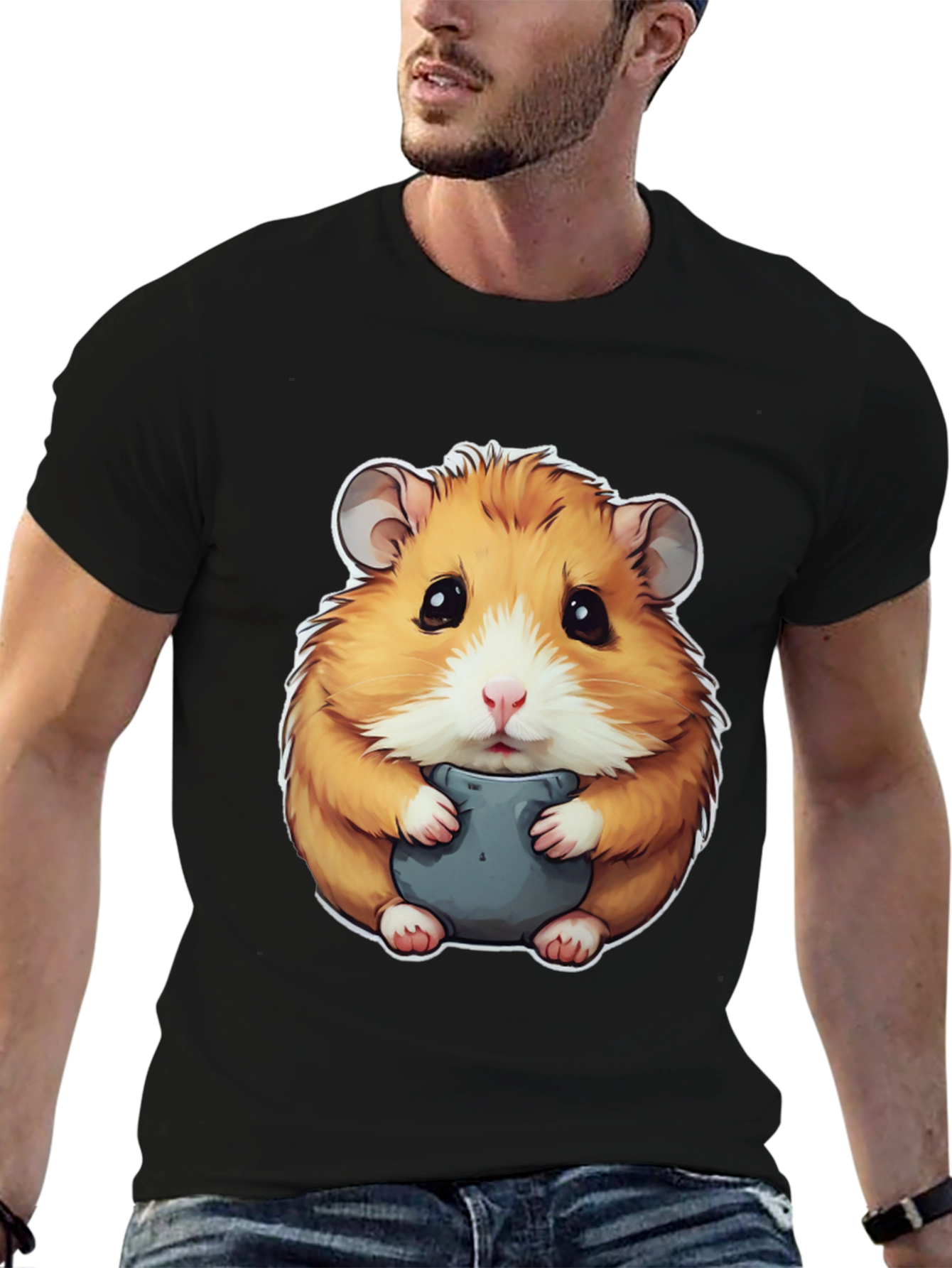Black Hamster Graphic Tee - Cute Animal Design view 6