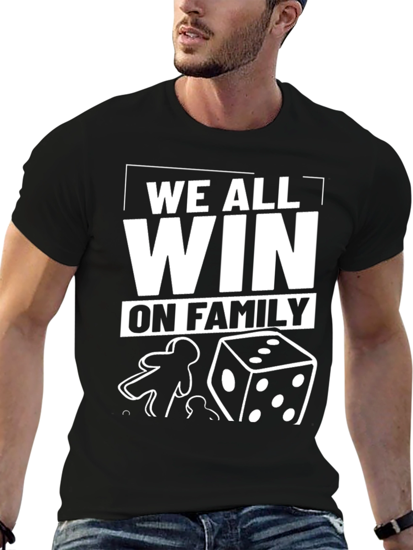 Black We All Win On Family T-Shirt view 6