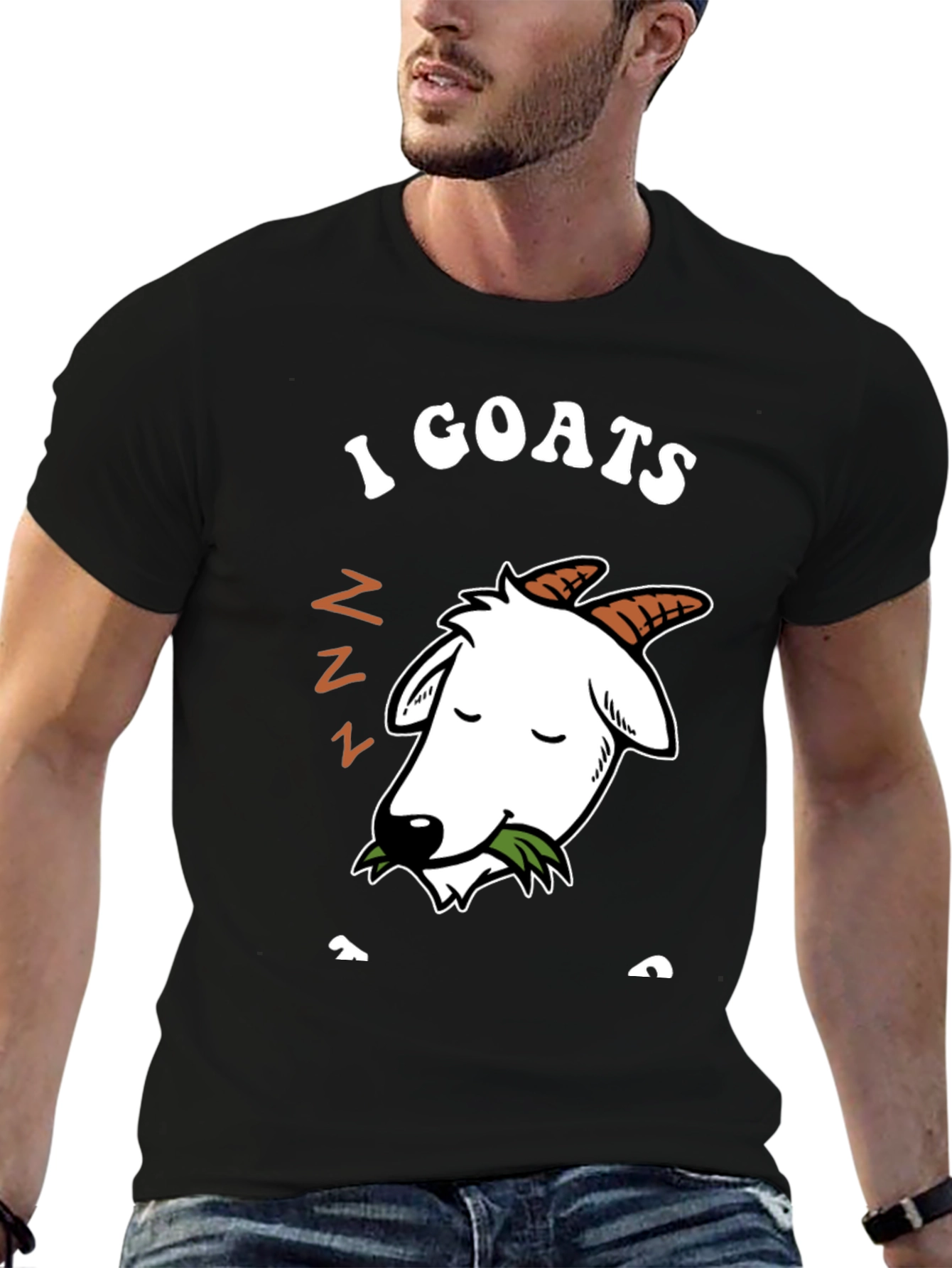 Black I Goats To Sleep Funny Graphic T-Shirt view 6
