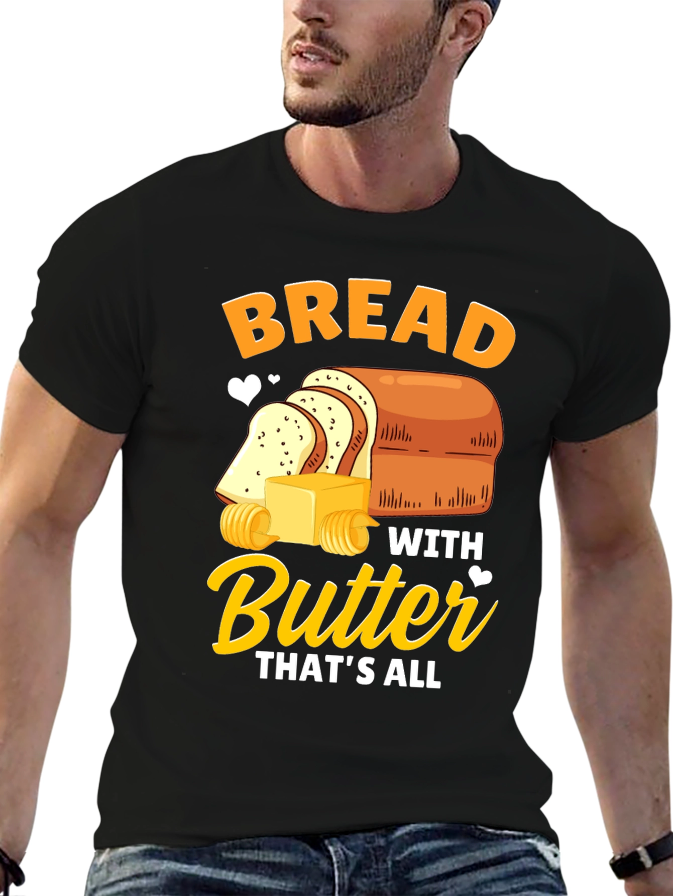 Black Bread with Butter T-Shirt - Funny Foodie Tee view 6
