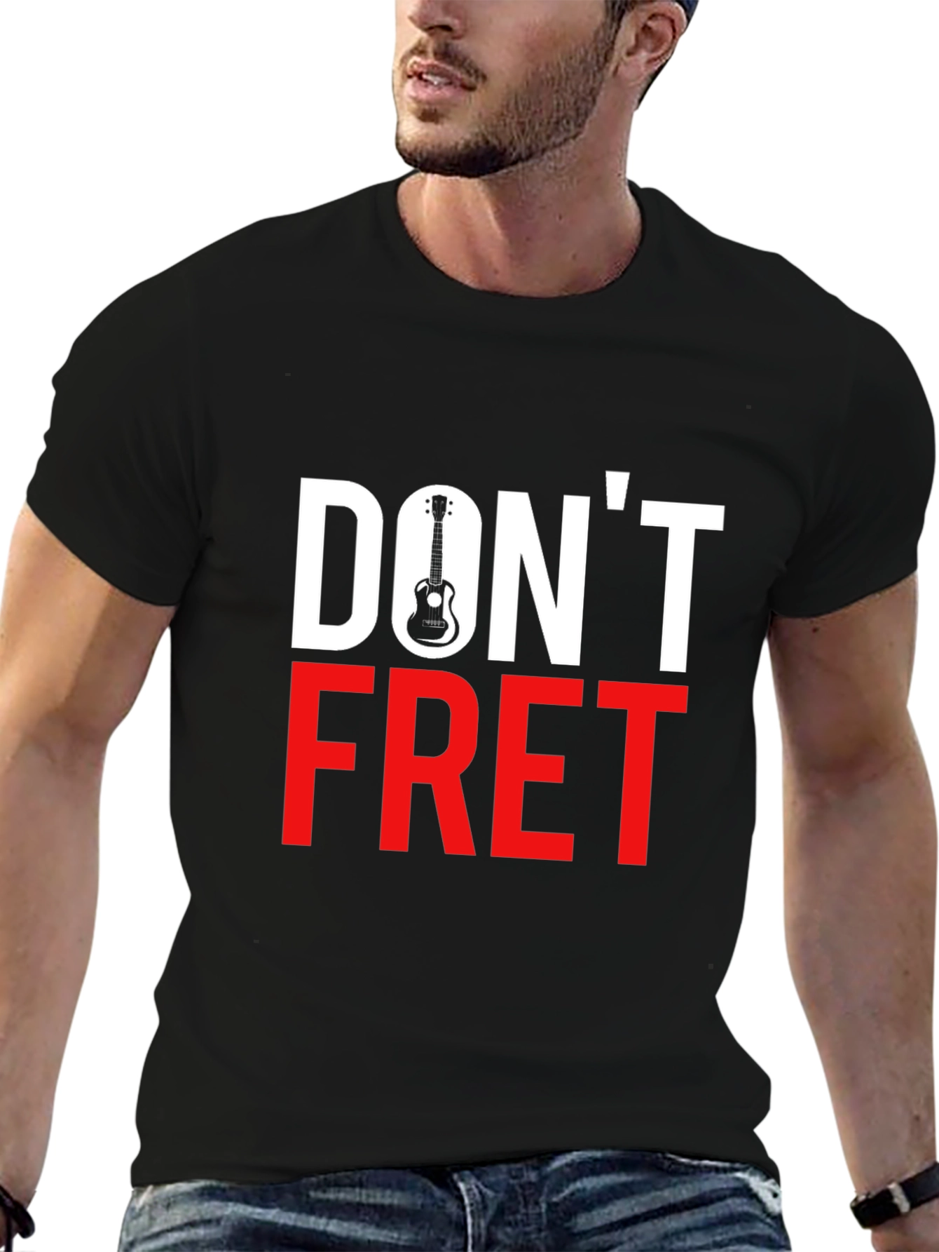 Black Don't Fret Guitar T-Shirt view 6