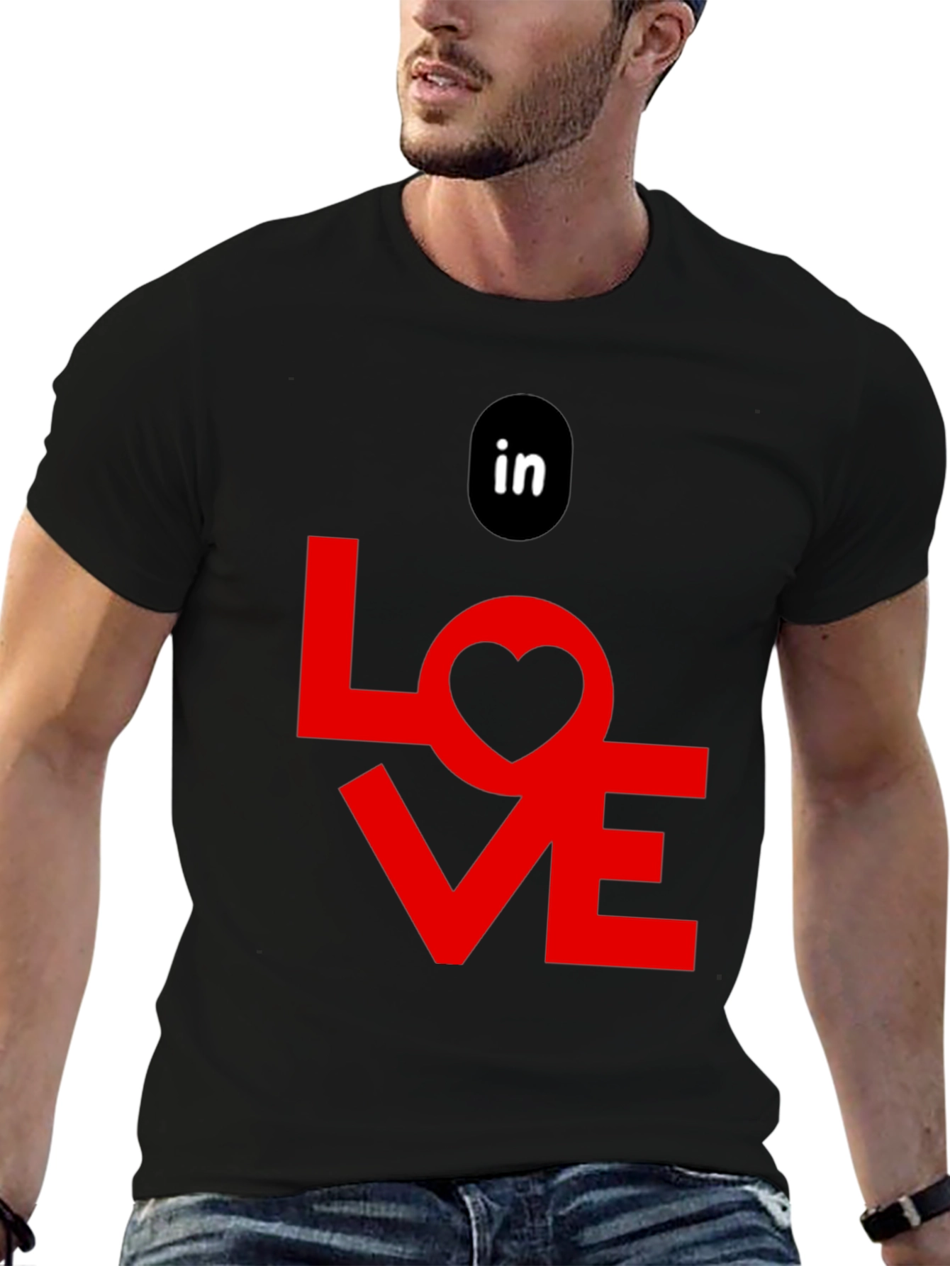 Black In Love Graphic Tee - Black Cotton T-Shirt view 6