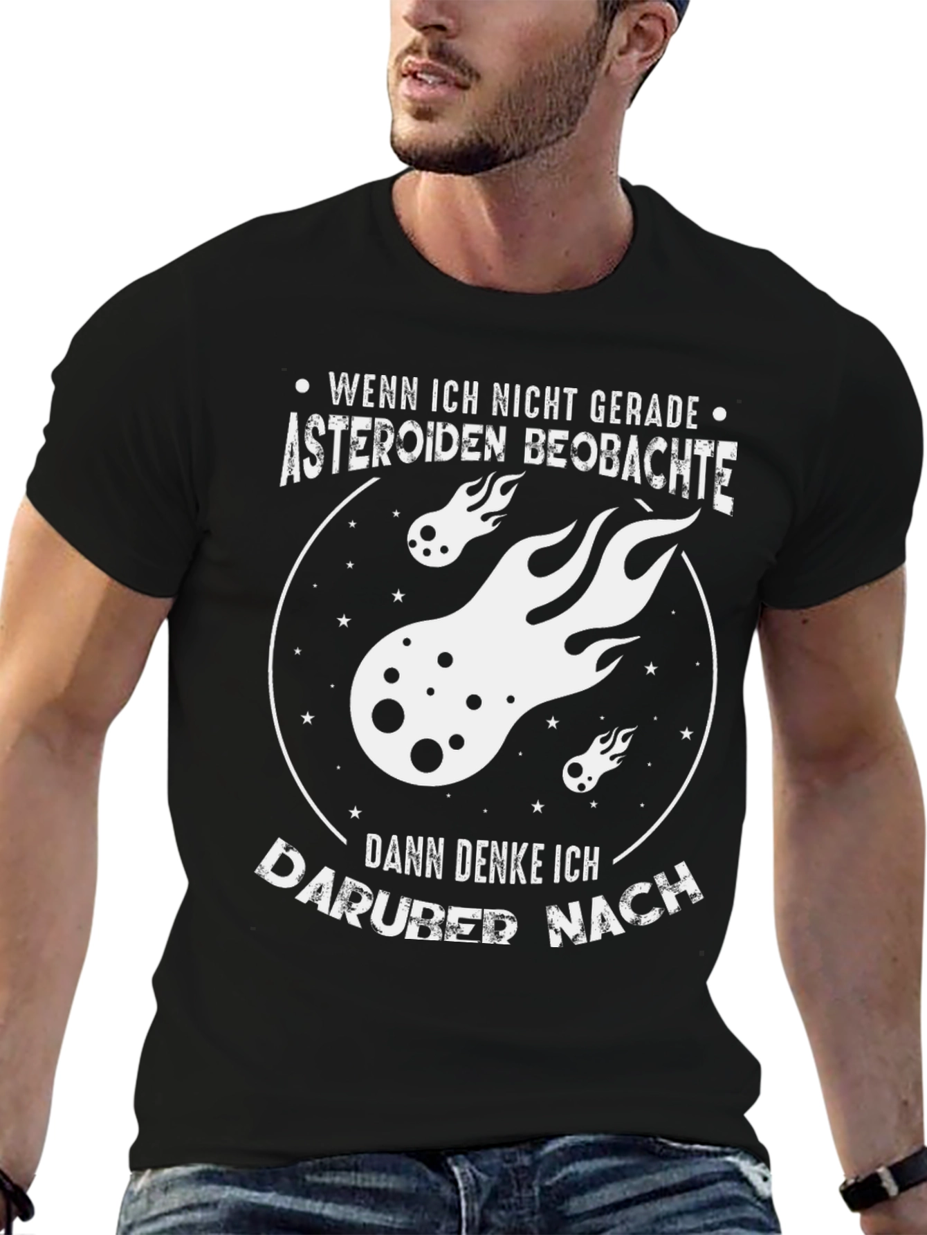 Black Asteroid Observer T-Shirt - Unique Design view 6