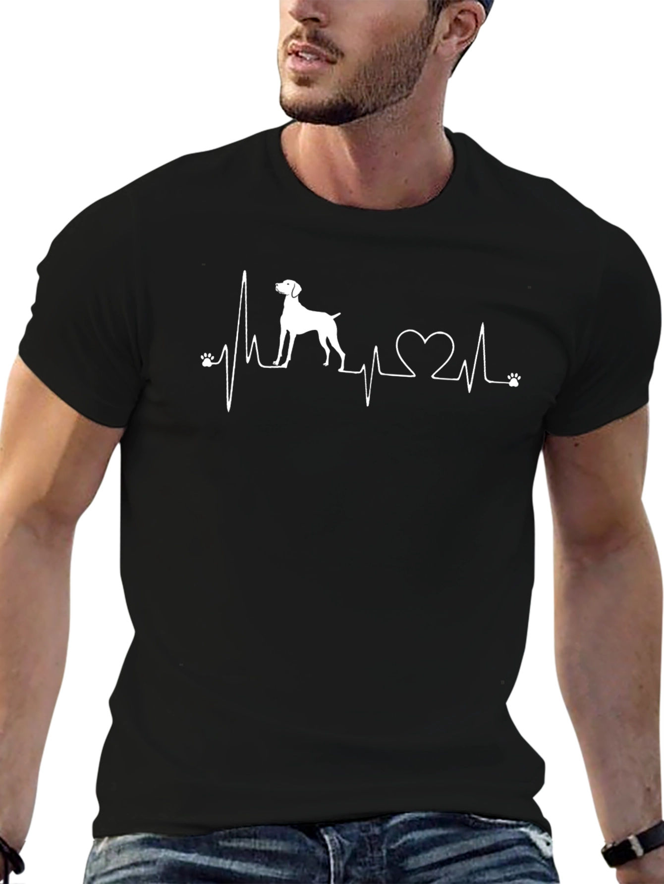 Black Dog Heartbeat Graphic Tee view 6