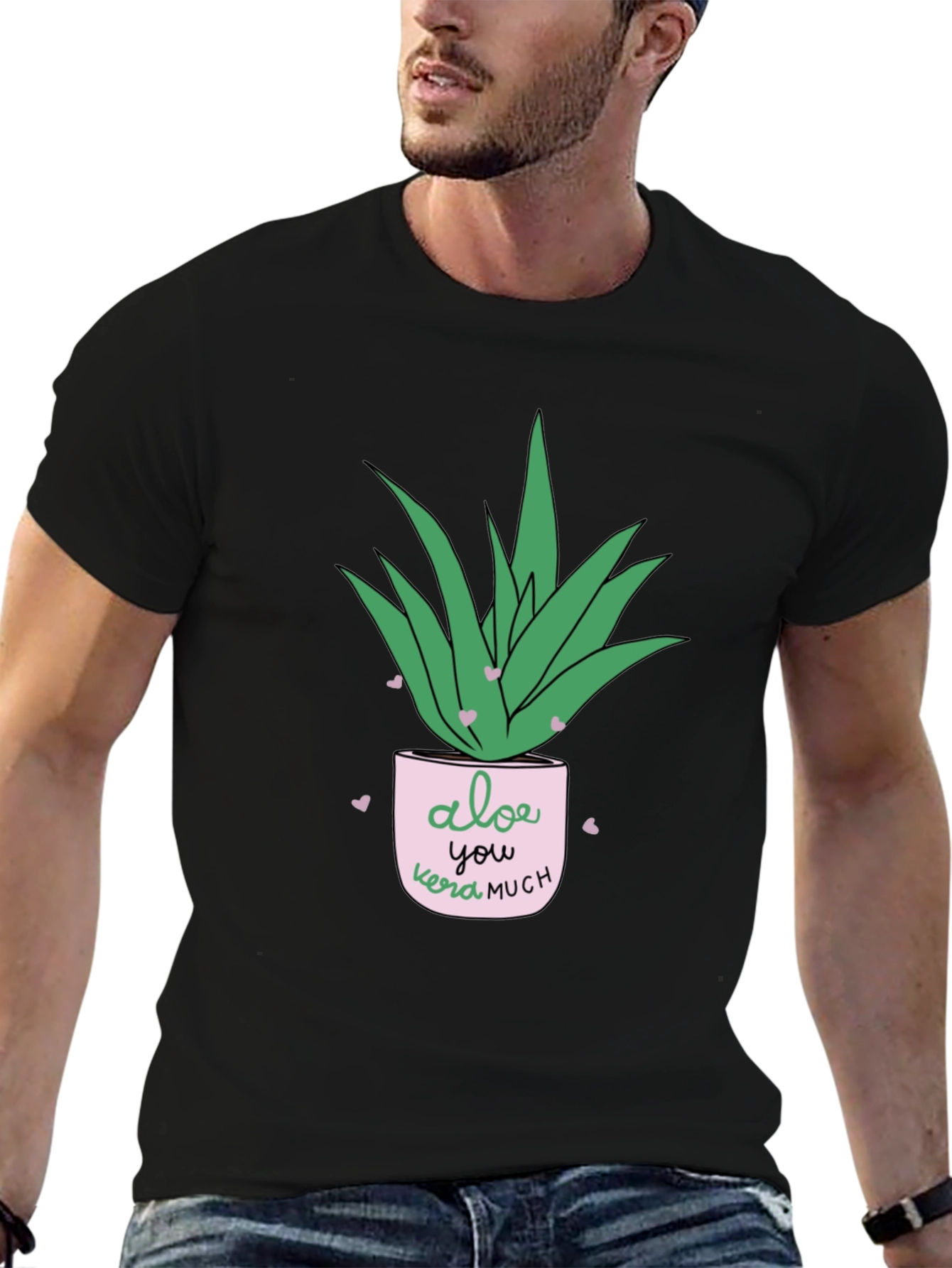 Black Aloe You Vera Much Black T-Shirt view 6