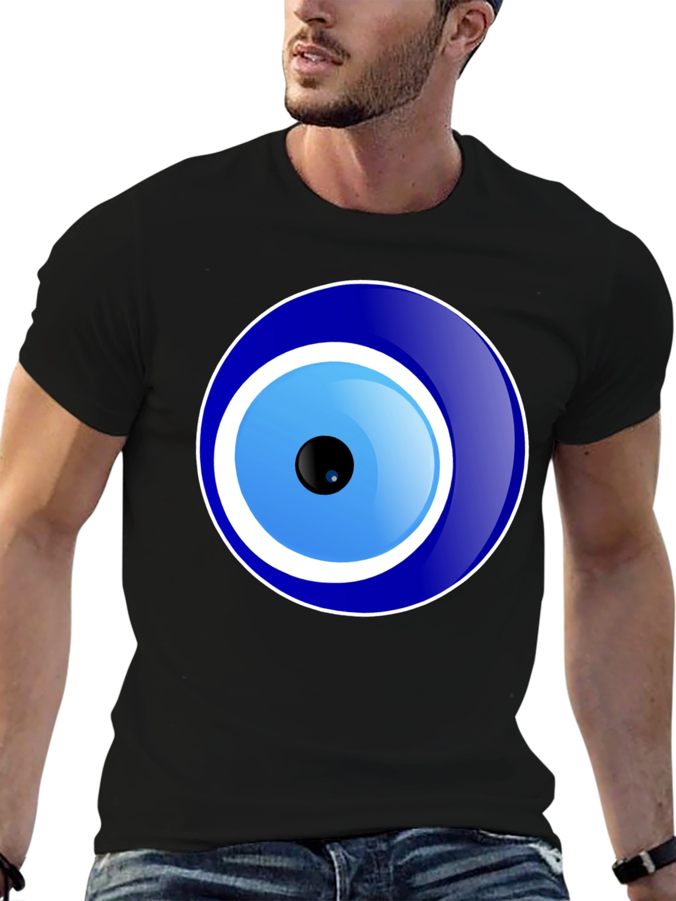 Black Evil Eye Graphic T-Shirt - Unisex Black Tee view 6