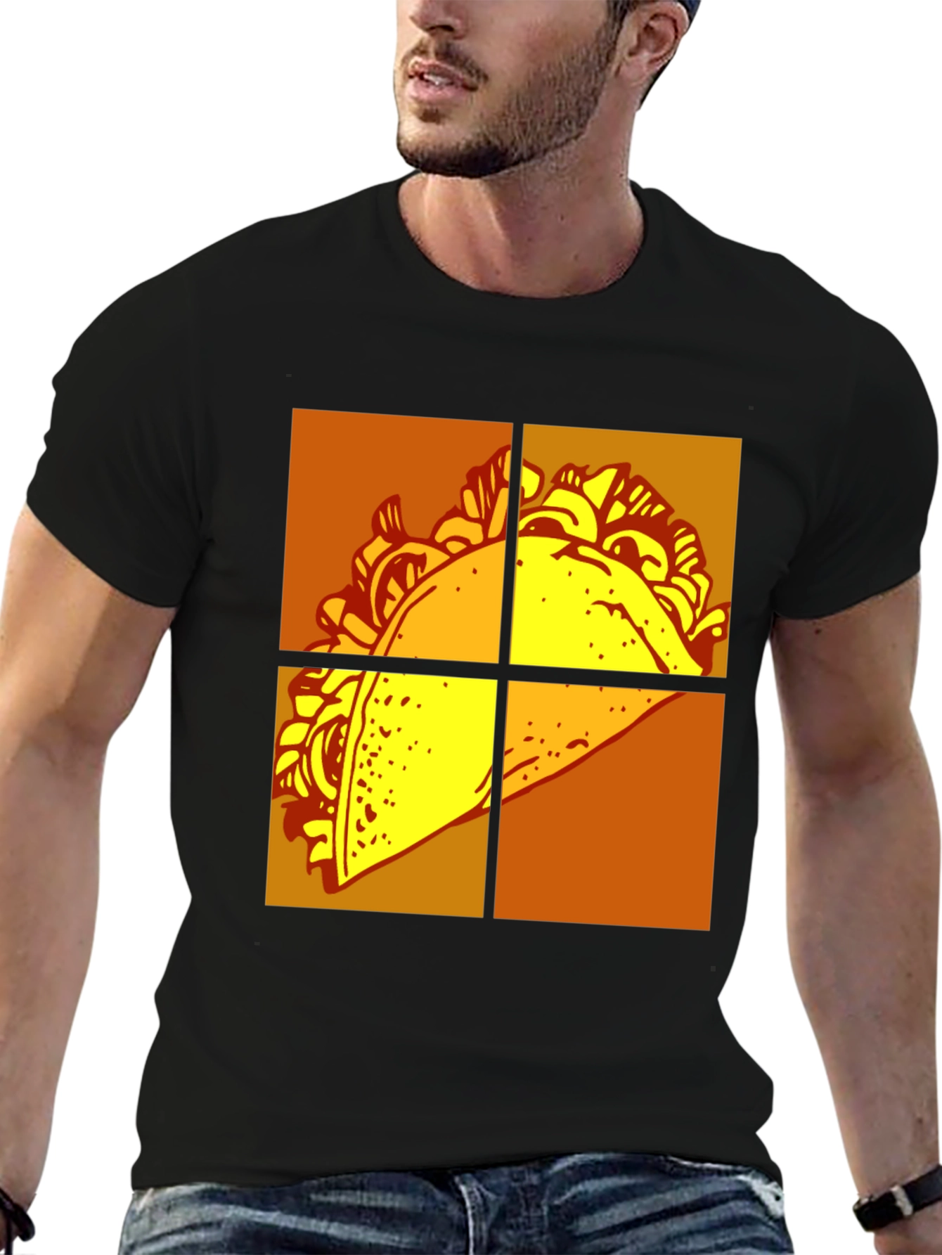 Black Taco T-Shirt - Graphic Novelty Tee view 6