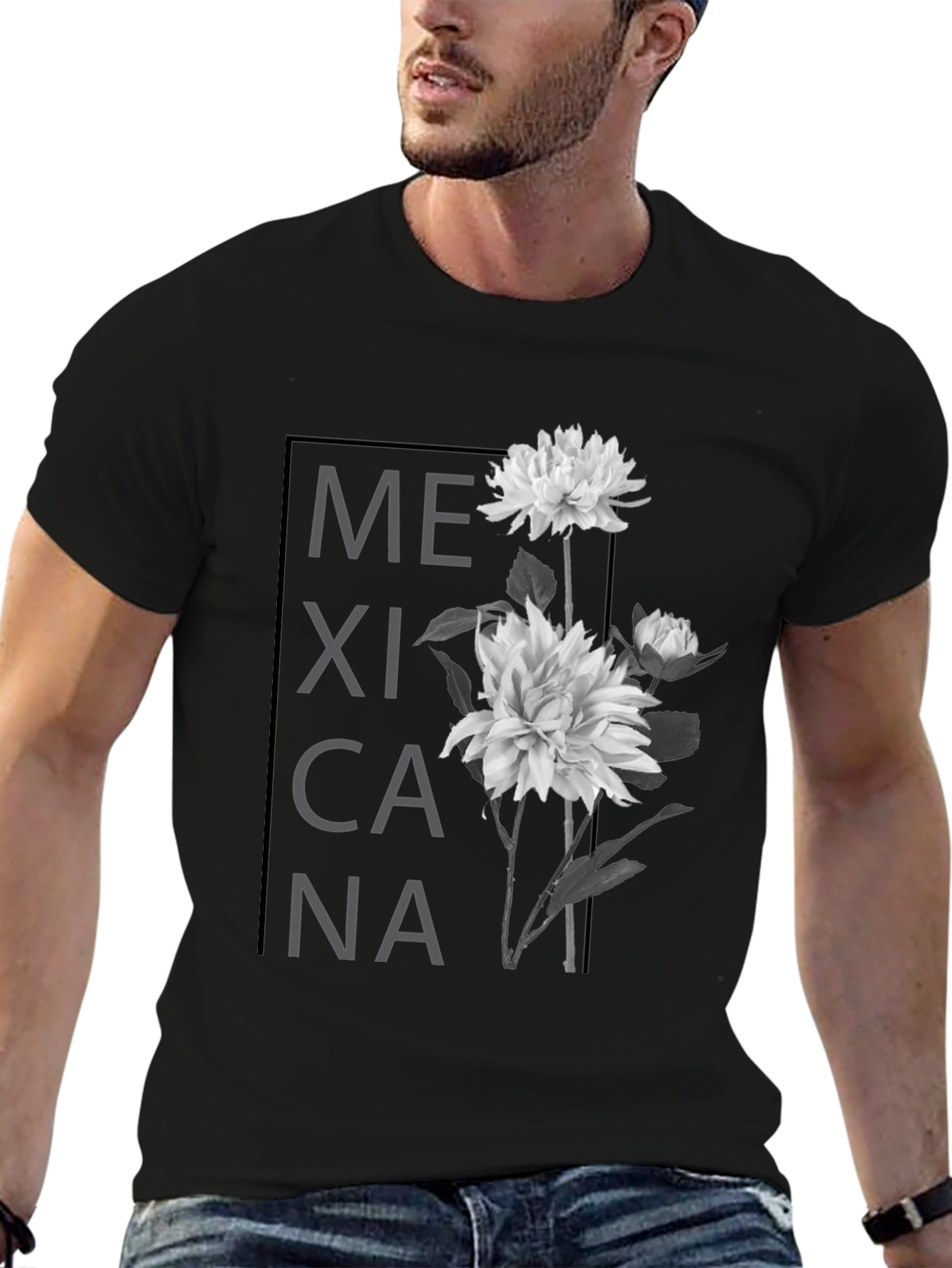 Black Mexicana Floral Graphic T-Shirt - Black view 6