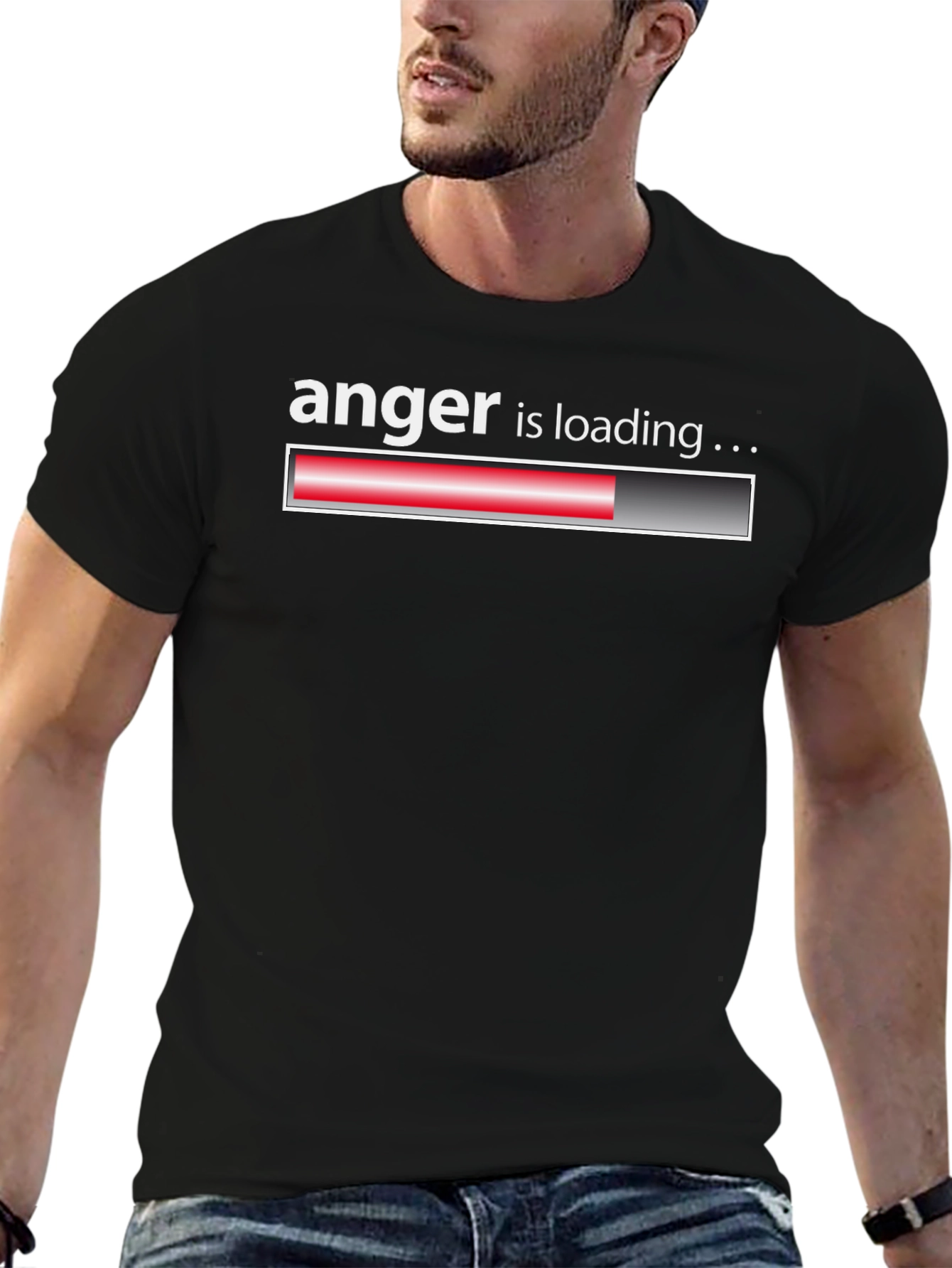 Black Anger is Loading T-Shirt - Funny Graphic Tee view 6