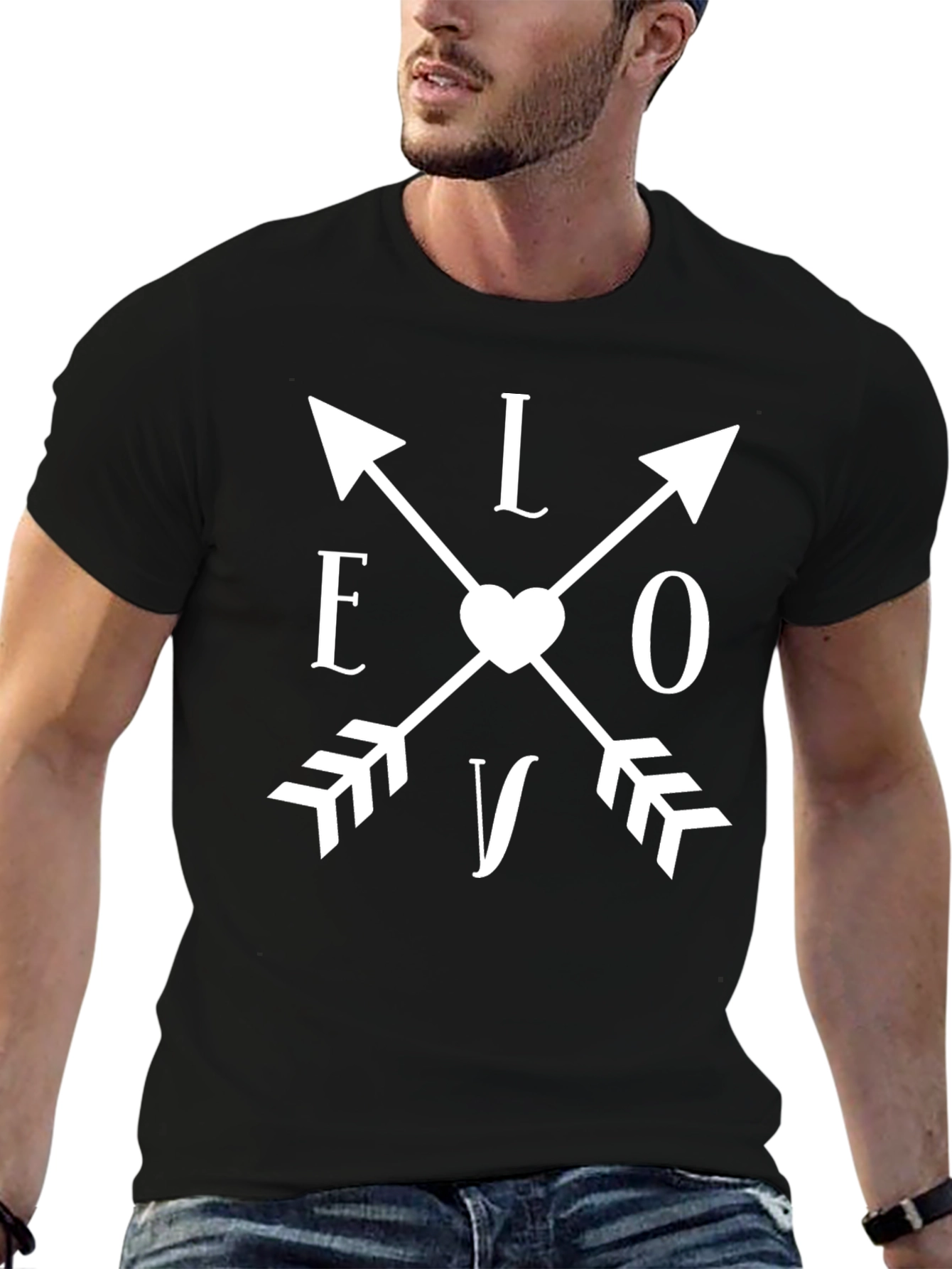 Black Love Arrows Graphic Tee - Stylish & Trendy T-Shirt view 6