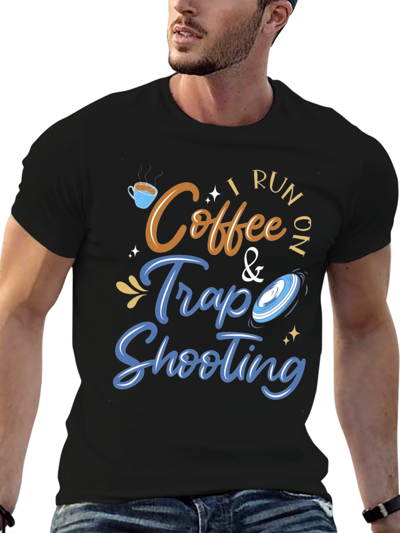 Black Coffee & Trap Shooting Graphic Tee view 6