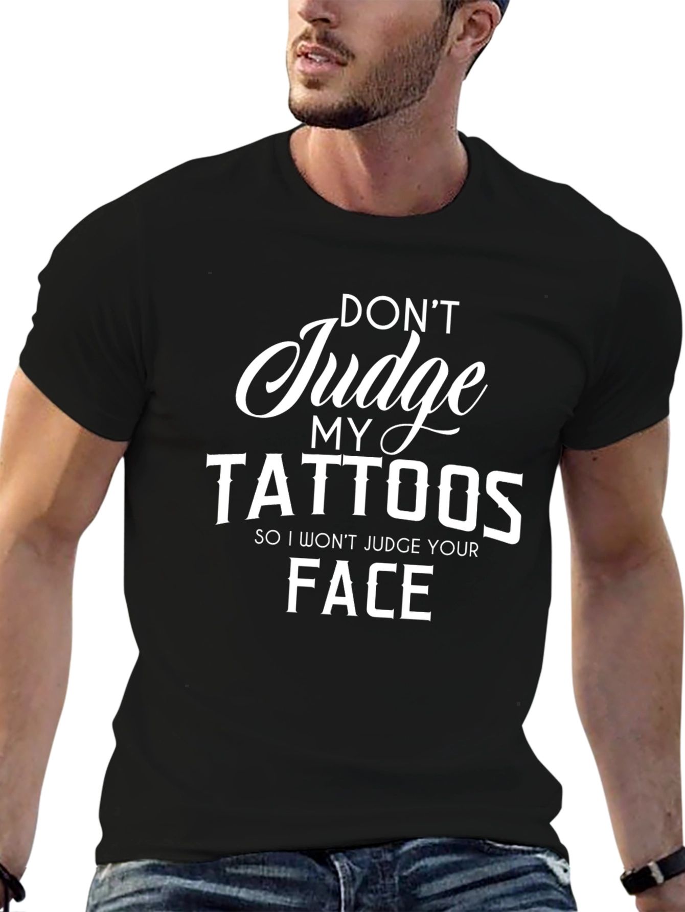 Black Don't Judge My Tattoos Graphic Tee view 6