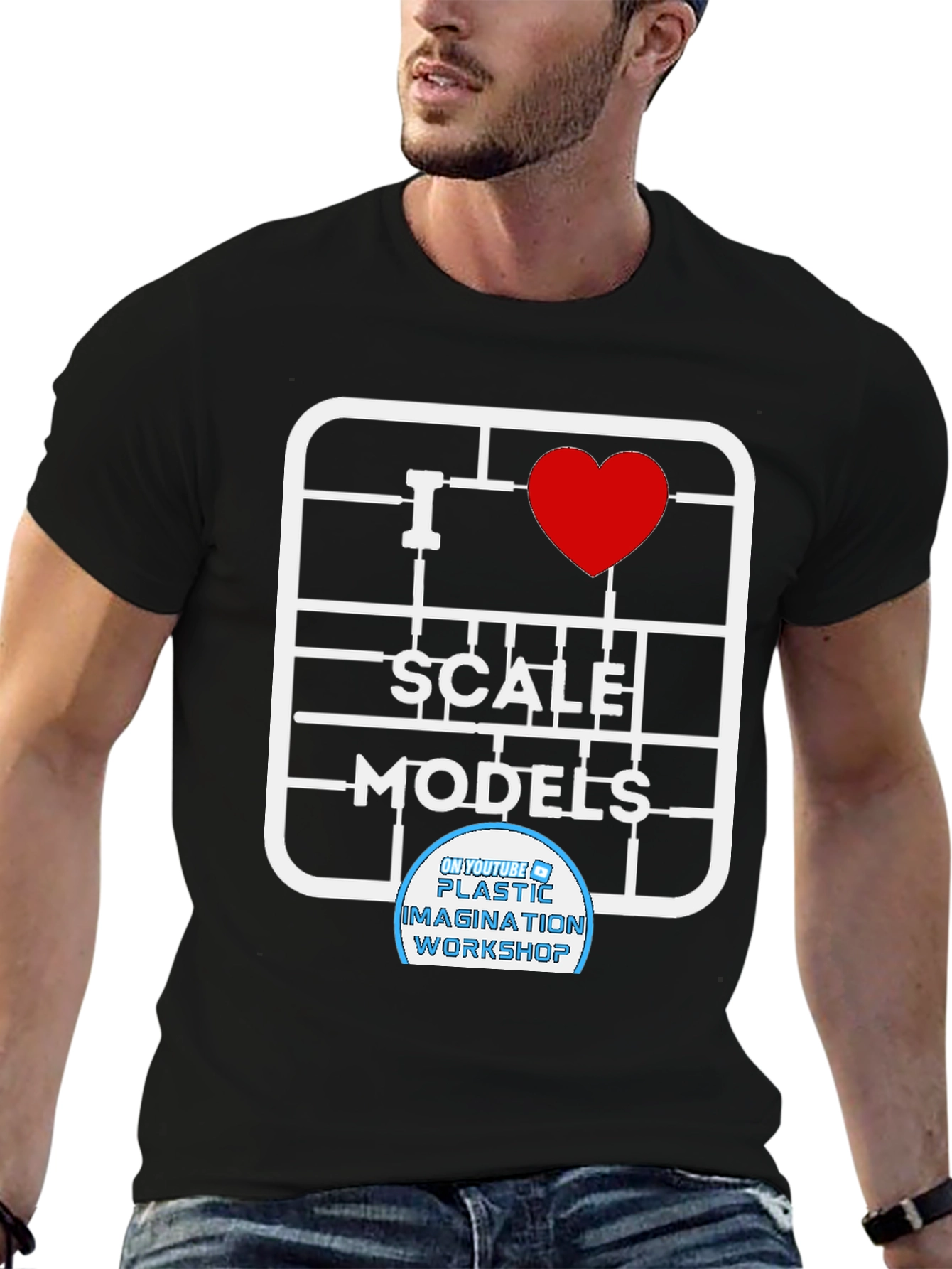 Black I Heart Scale Models Black T-Shirt view 6
