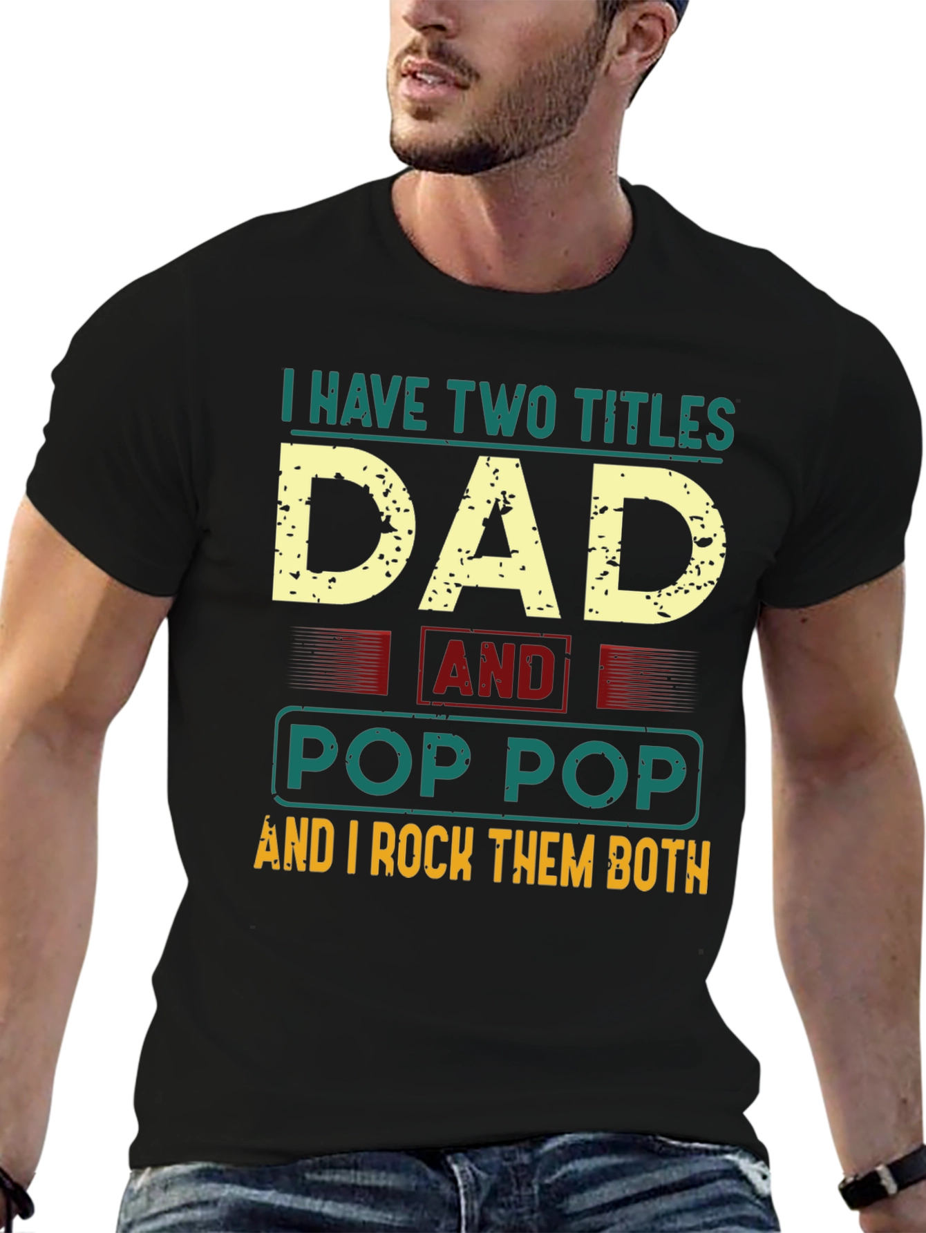 Black Dad and Pop Pop T-Shirt view 6