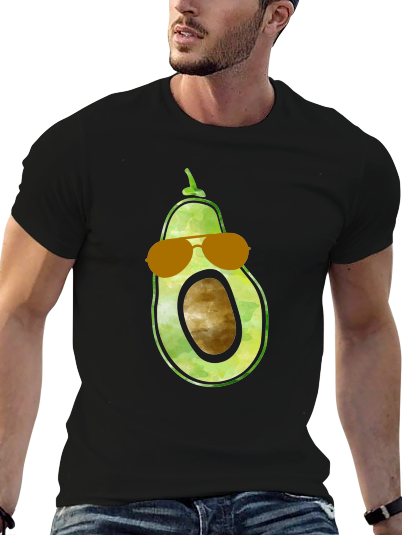 Black Cool Avocado Graphic Tee view 6