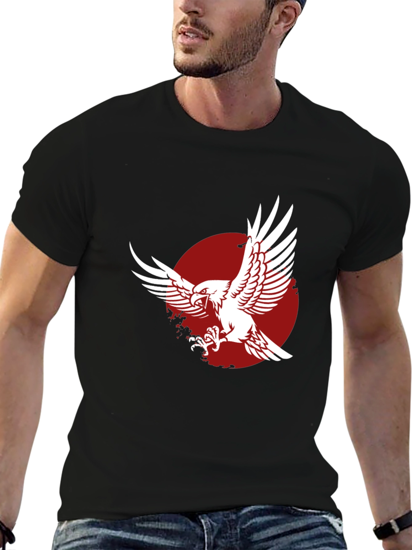 Black Eagle Graphic Tee - Black Stylish Design view 6