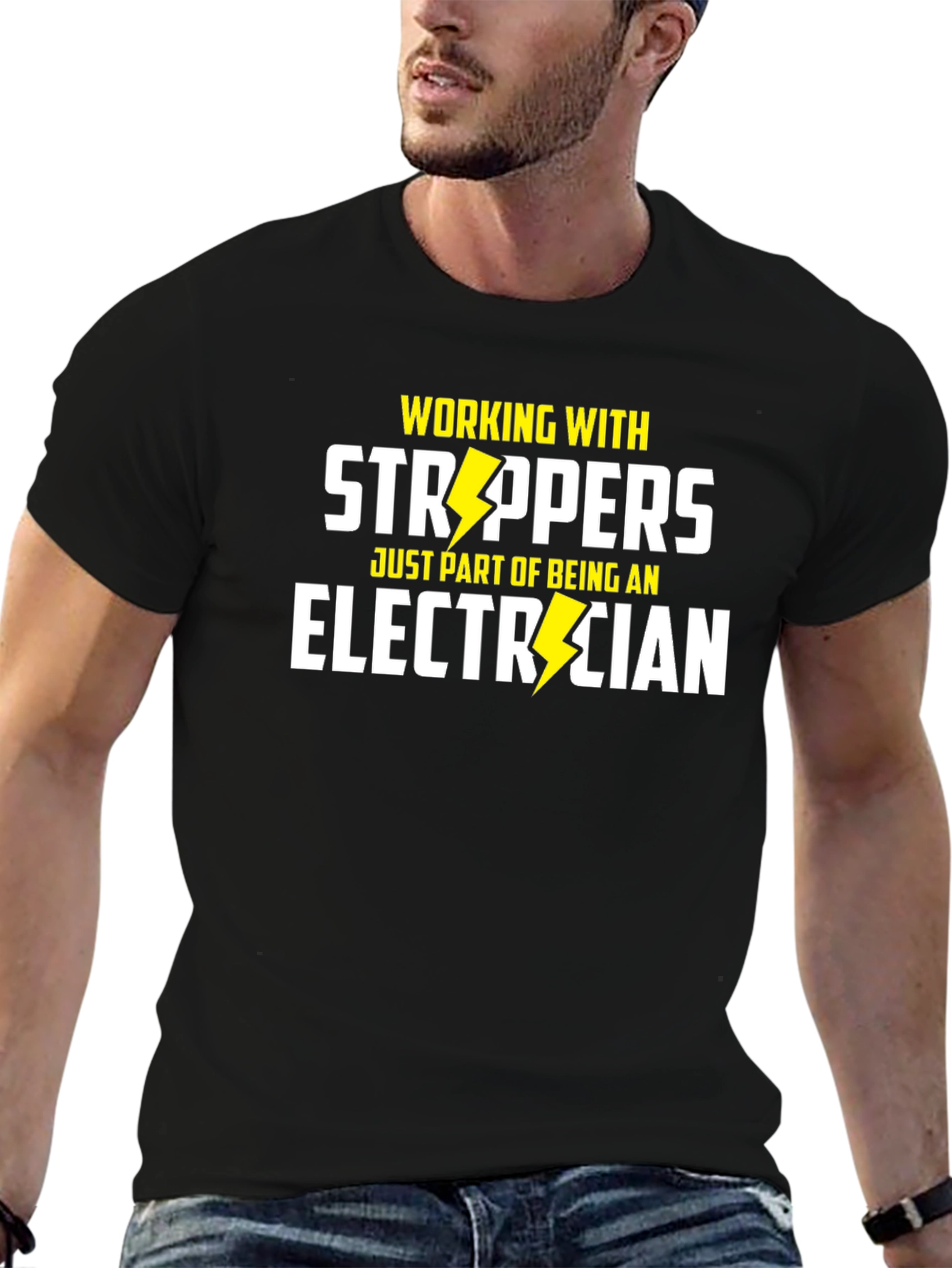Black Strippers Electrician T-Shirt view 6