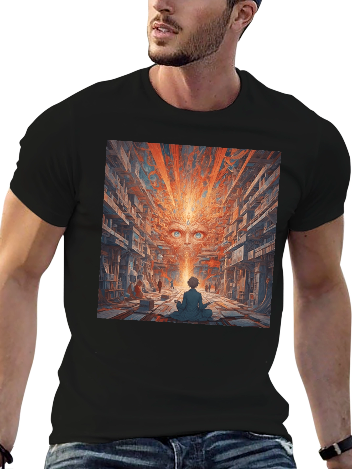 Black Meditative Mind T-Shirt view 6
